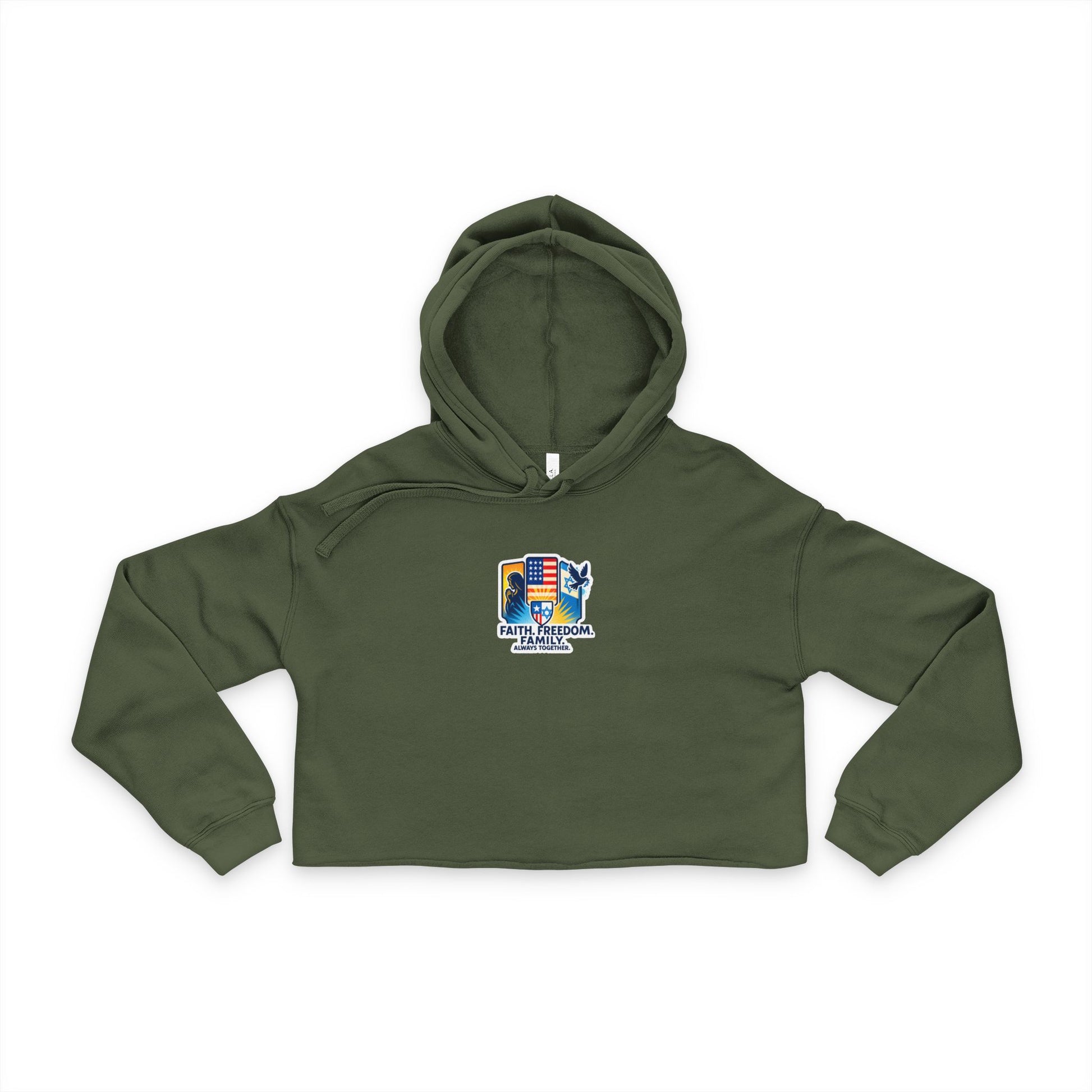 Faith Freedom Family Women's Cropped Hoodie - American Zionist