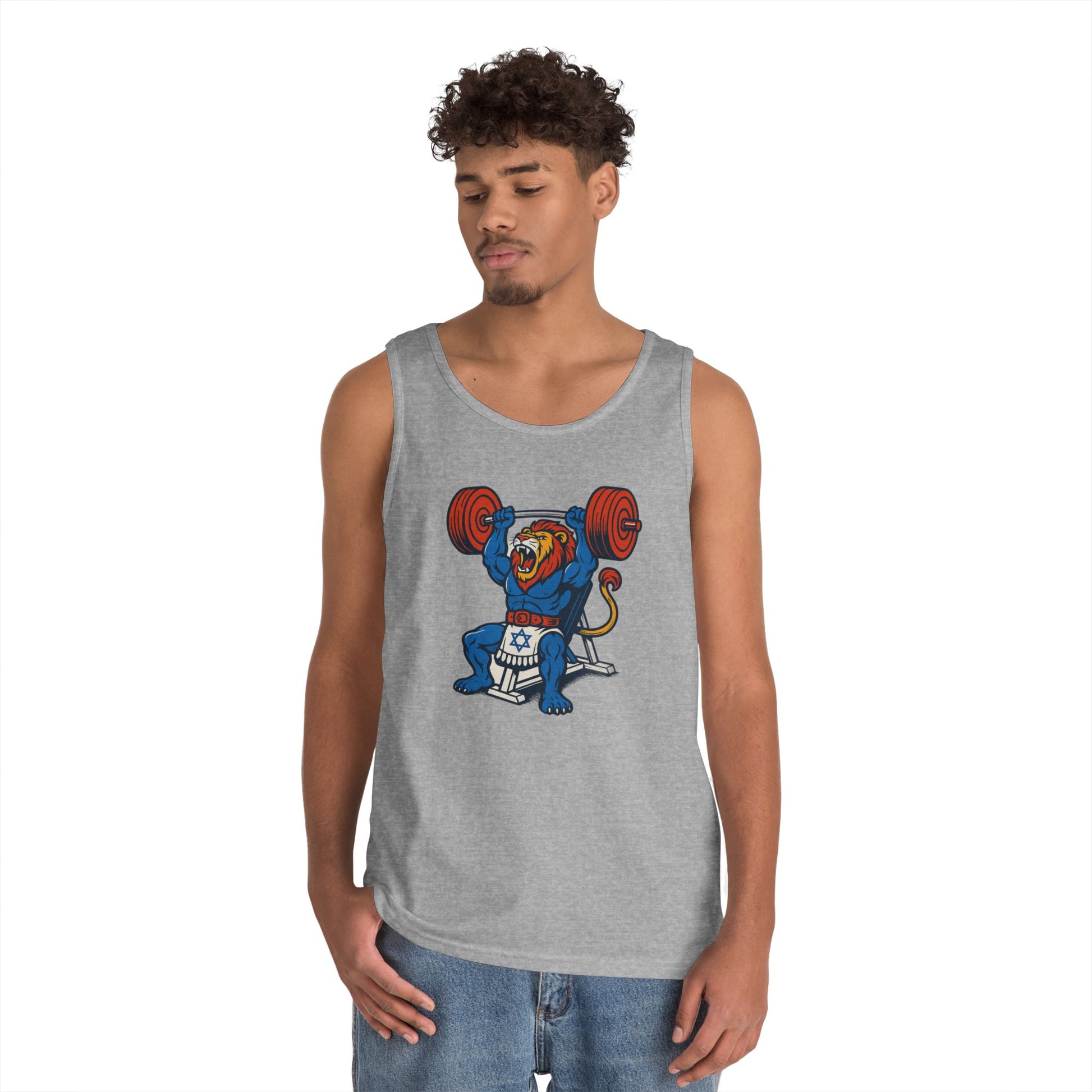 Swole Lion Tank Top Unisex Heavy Cotton Tank Top - American Zionist