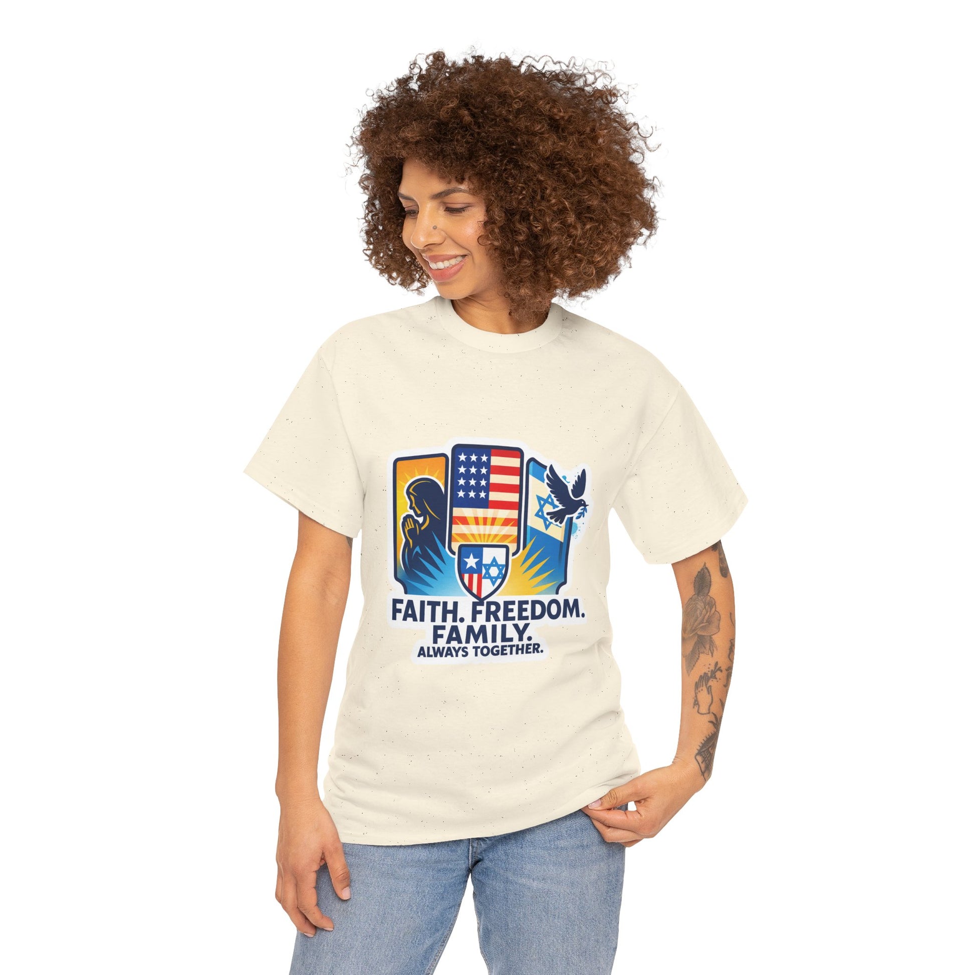 Shield Of Togetherness Unisex Heavy Cotton Tee - American Zionist