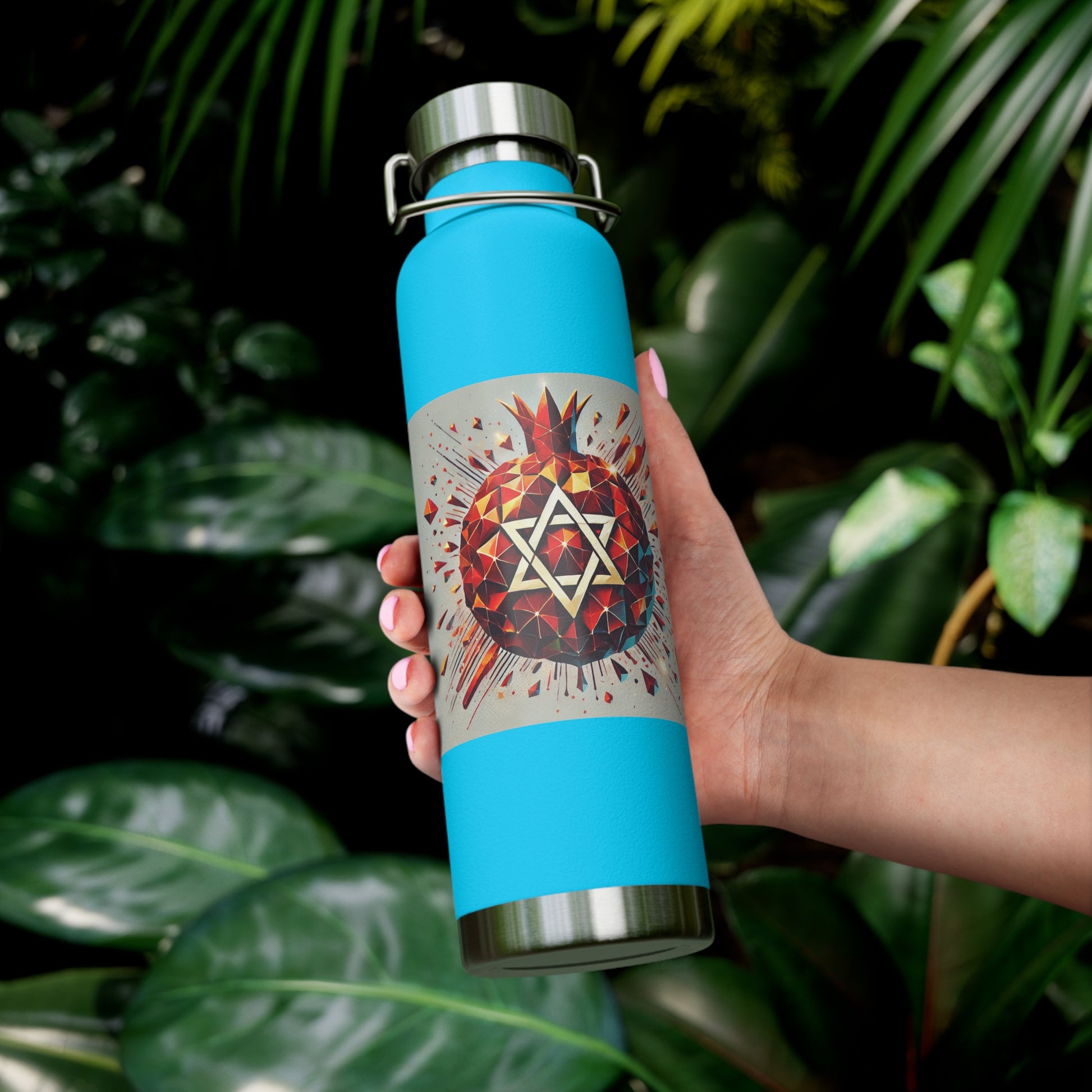 Pomegranate Star of David Copper Vacuum Insulated Bottle, 22oz - American Zionist