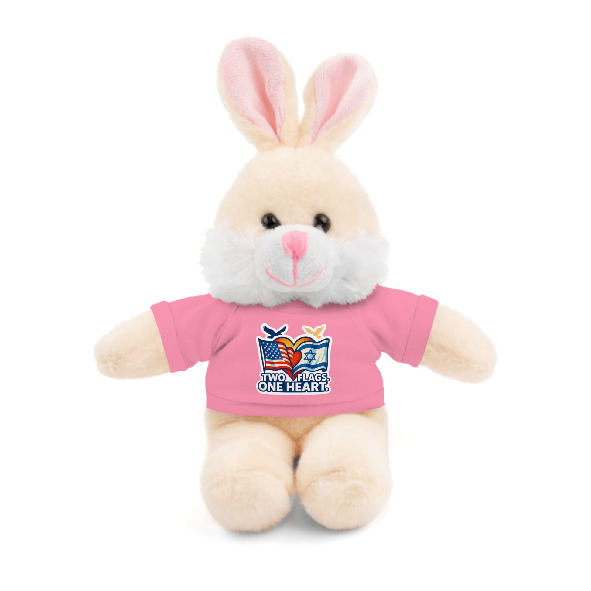 Two Flags. One Heart Stuffed Animals with Tee - American Zionist