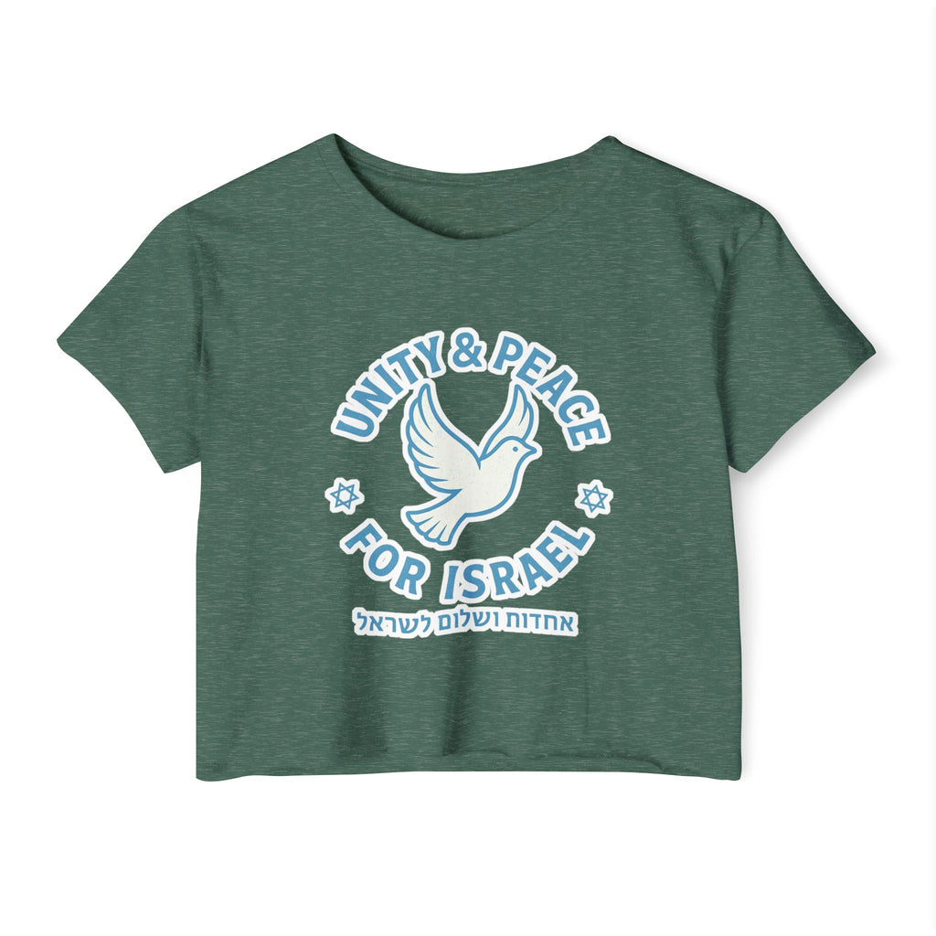 Unity Peace For Israel Women's Festival Crop Top - American Zionist