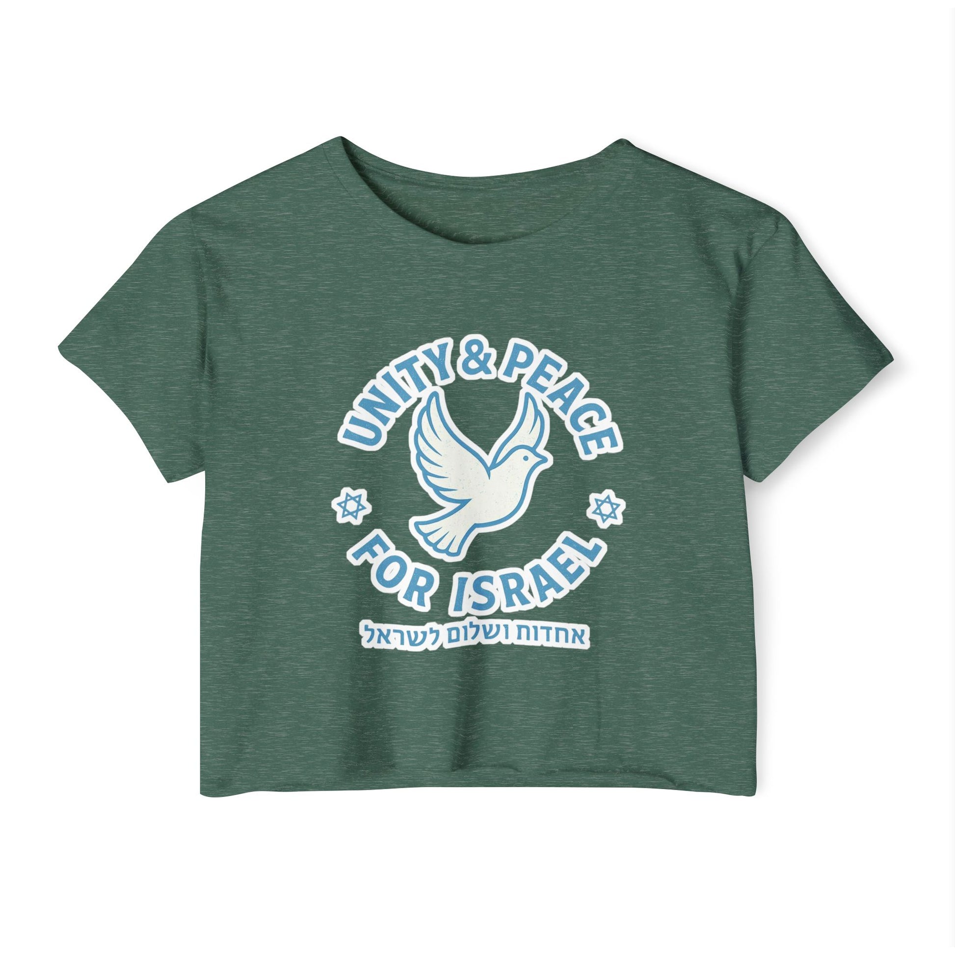 Unity Peace For Israel Women's Festival Crop Top - American Zionist
