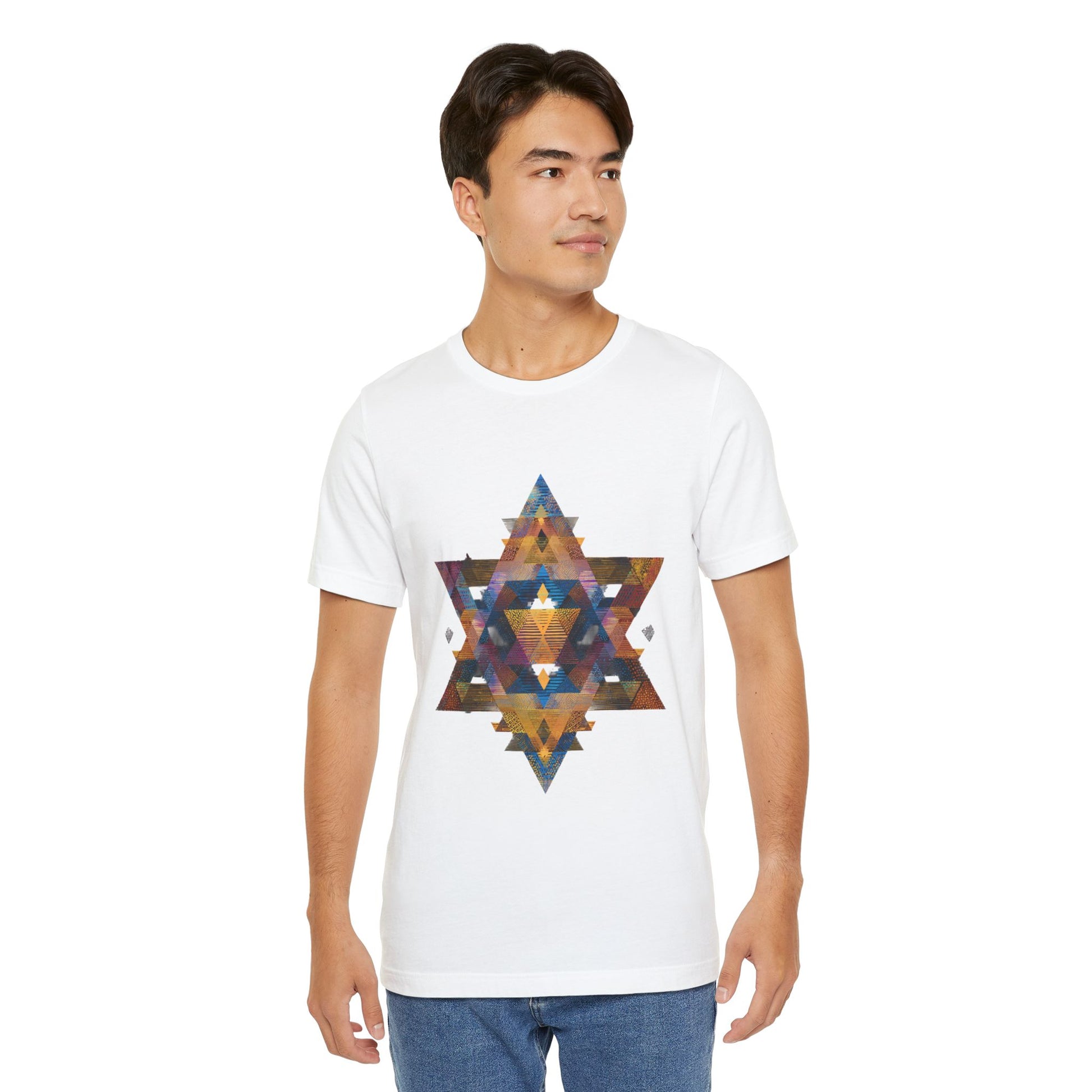 Star of David Geometric Unisex Jersey T-Shirt - American Zionist