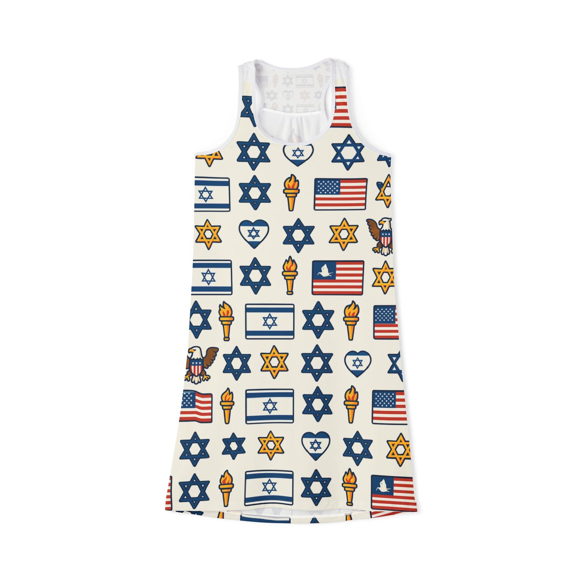 Symbol of Shared Freedom Women's Racerback Dress (AOP) - American Zionist