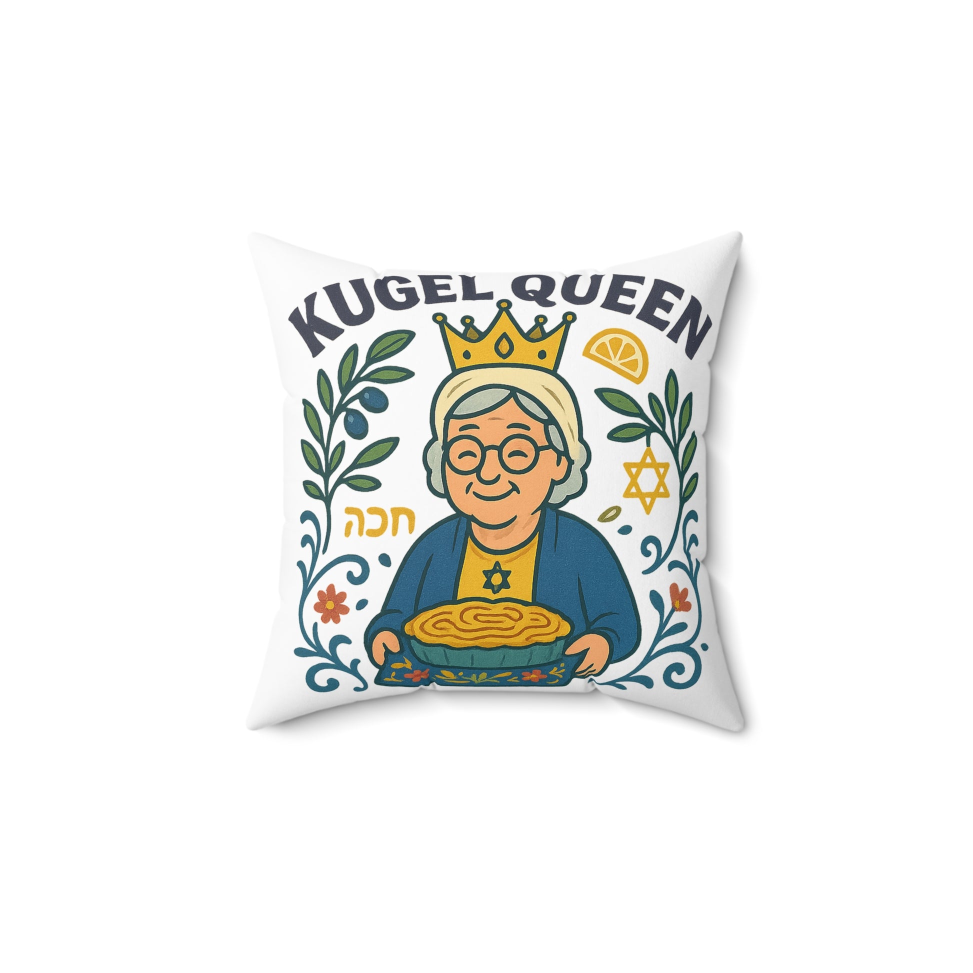 Kugel Queen Spun Polyester Square Pillow - American Zionist