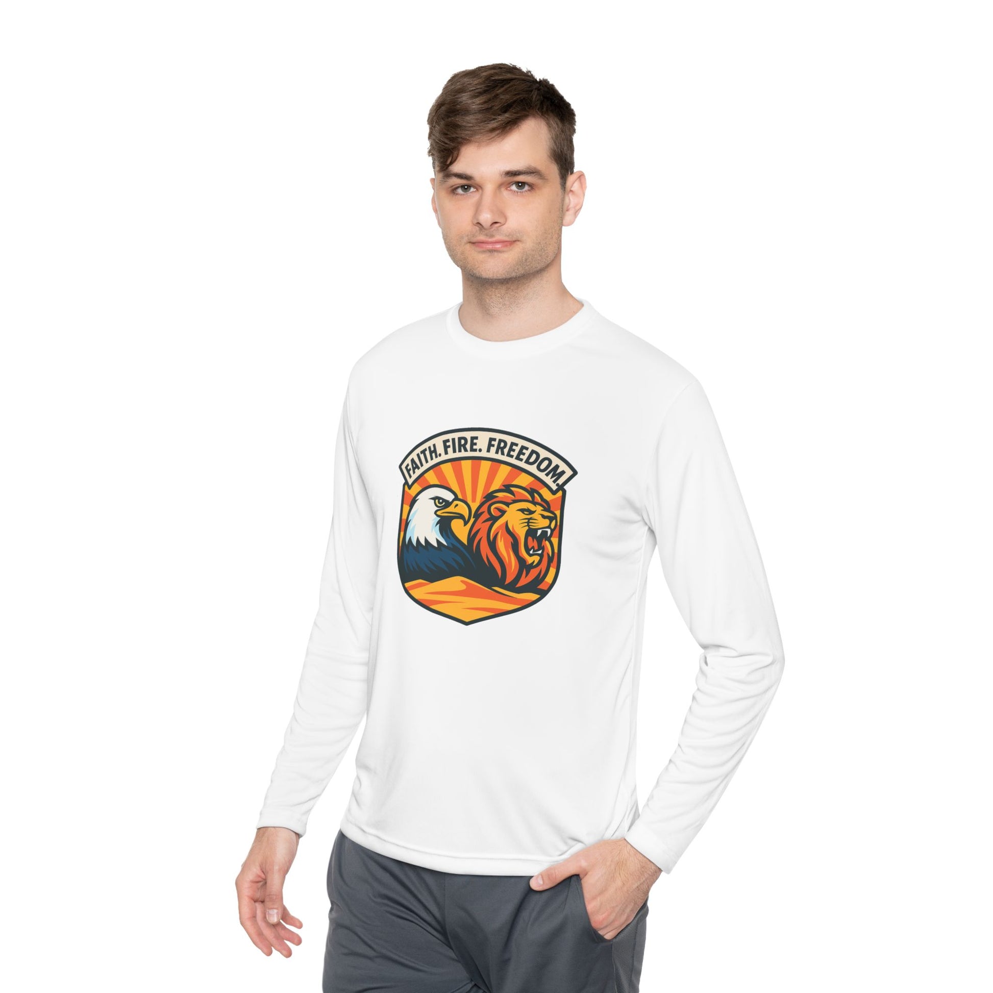 Lions Eagles Rise Unisex Lightweight Long Sleeve Tee - American Zionist