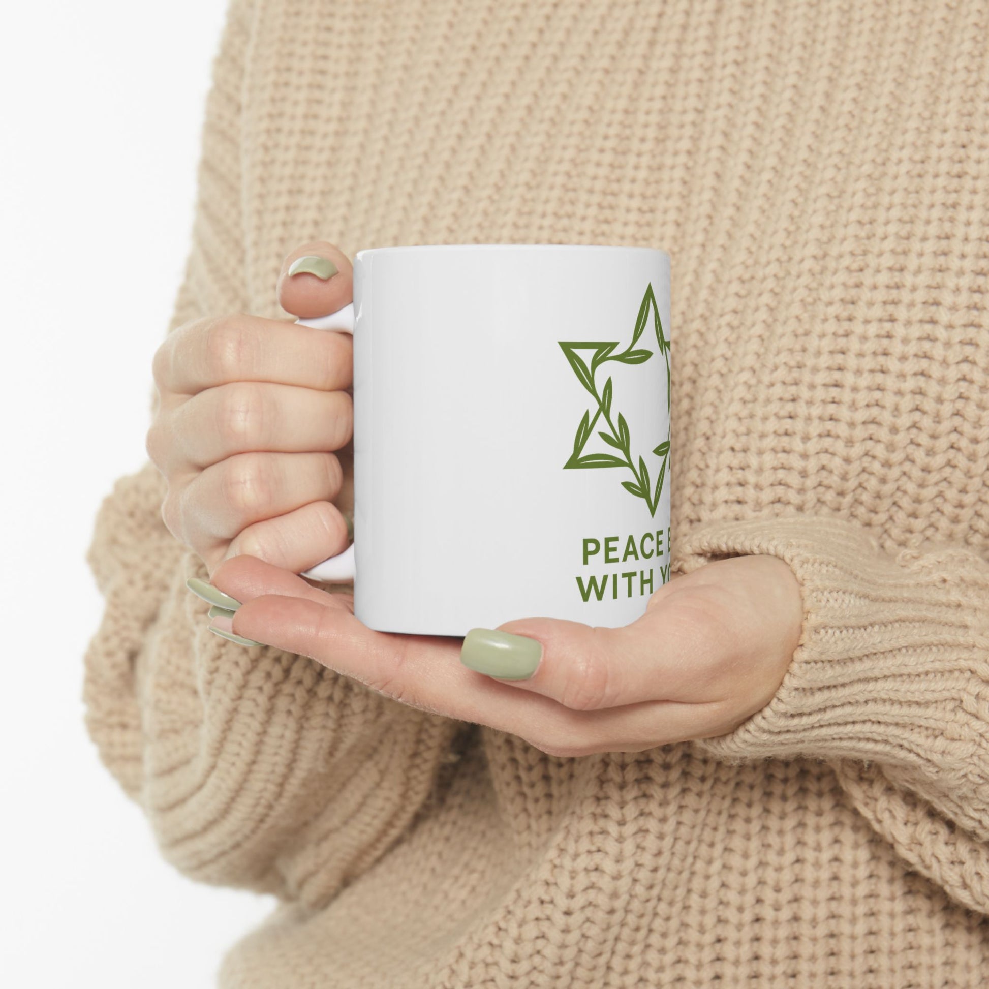Peacewoven Star Ceramic Mug, (11oz, 15oz) - American Zionist