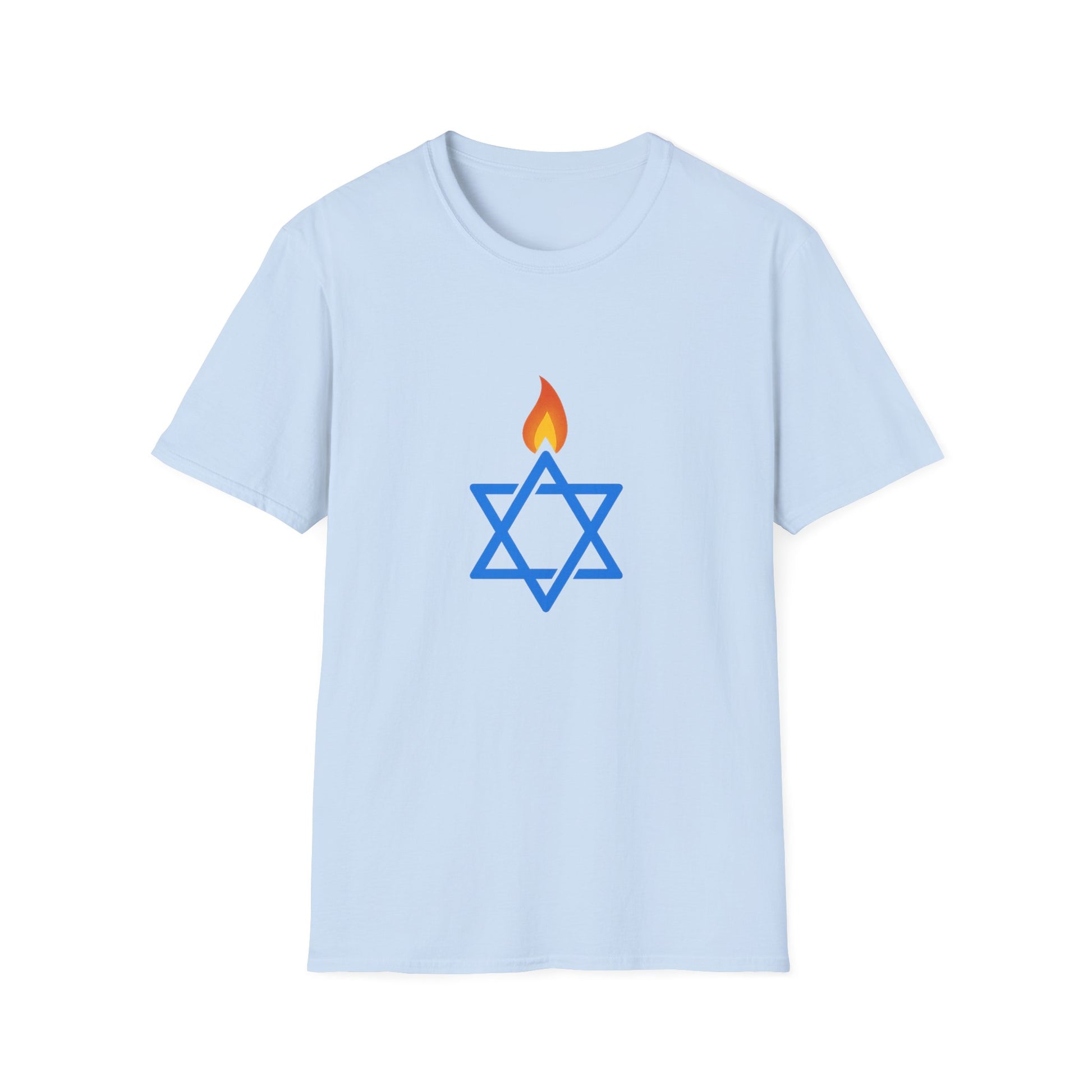Fire Stars Of David Unisex Softstyle T-Shirt - American Zionist