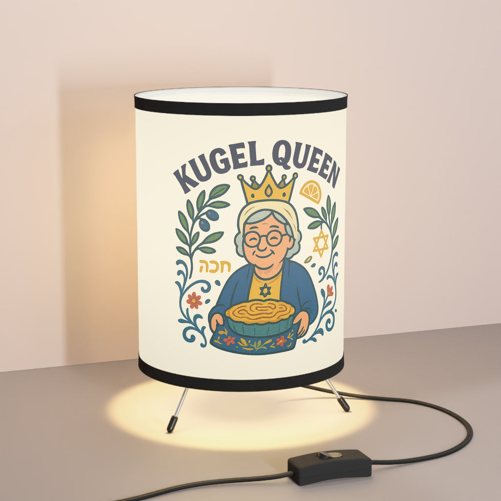 Kugel Queen Tripod Lamp with High - Res Printed Shade - American Zionist