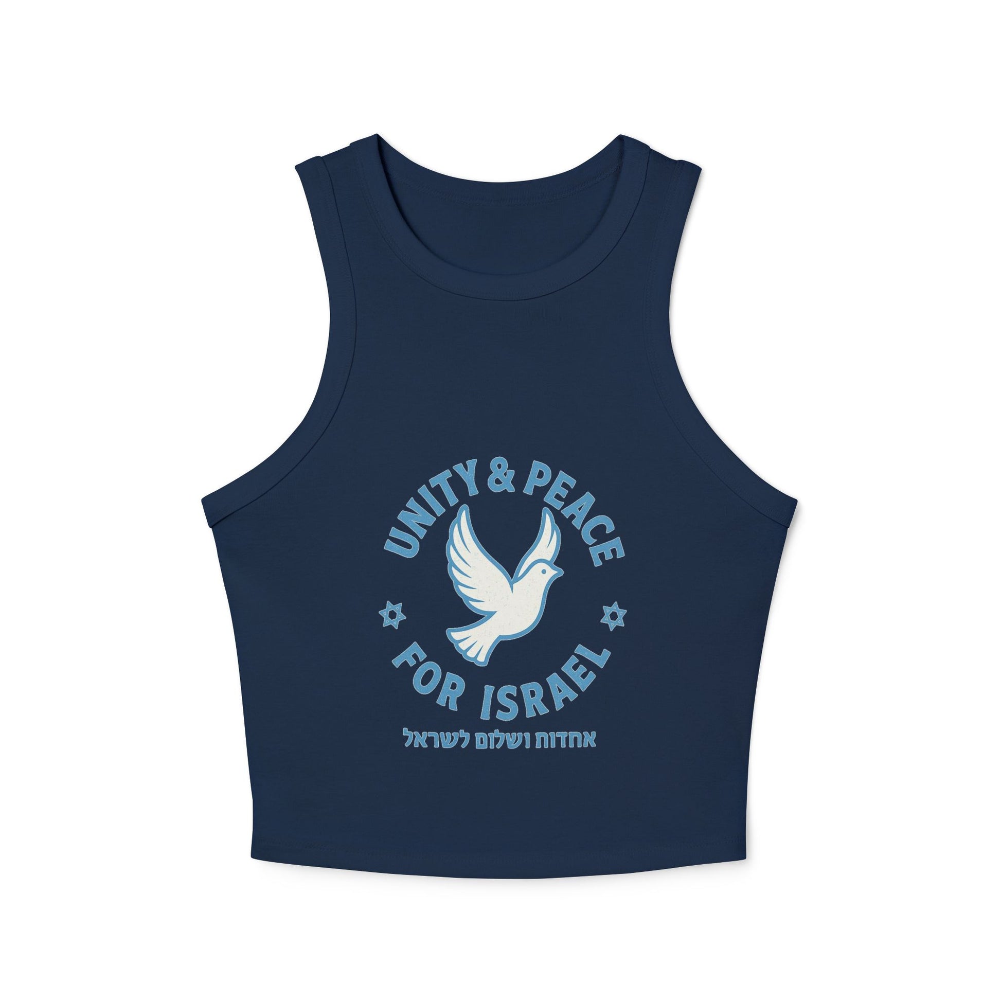 Unity Peace For Israel Women's Micro Rib Racer Tank Top - American Zionist
