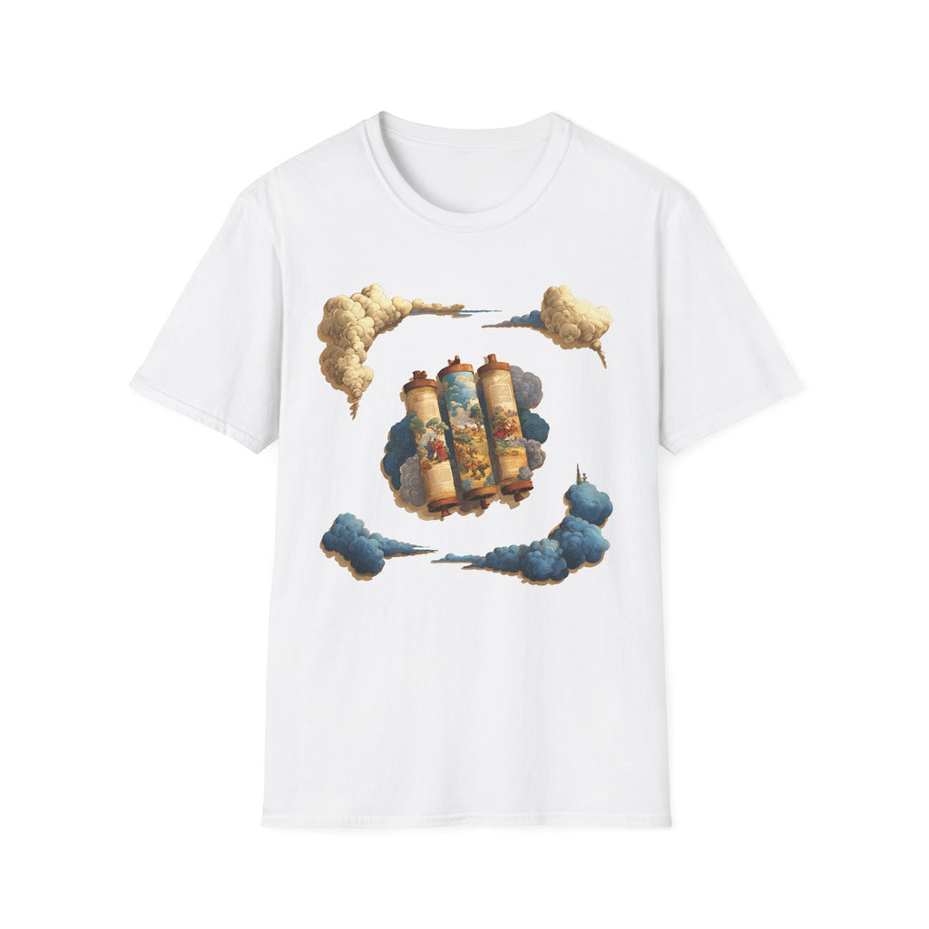 Cloudy Scroll of Moses Unisex Softstyle T-Shirt - American Zionist