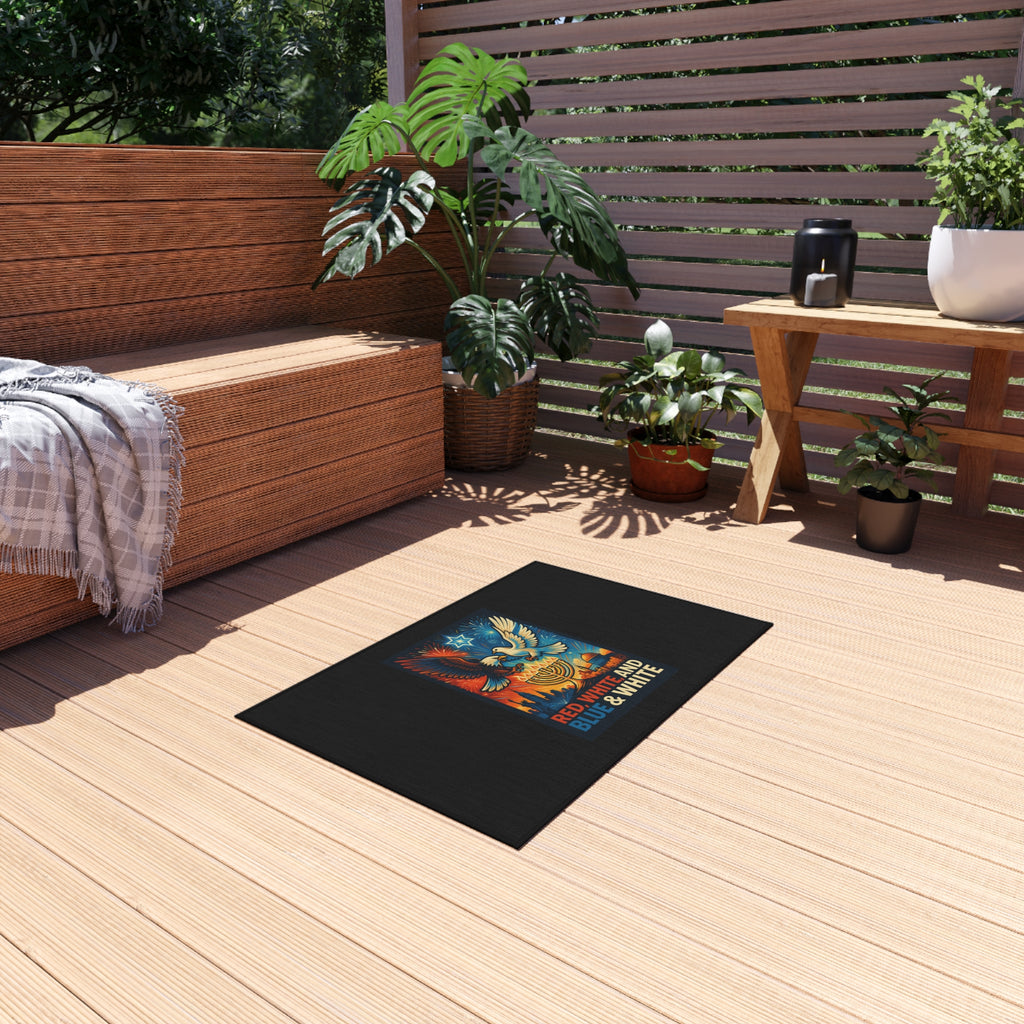 Red White and Blue Outdoor Rug - American Zionist