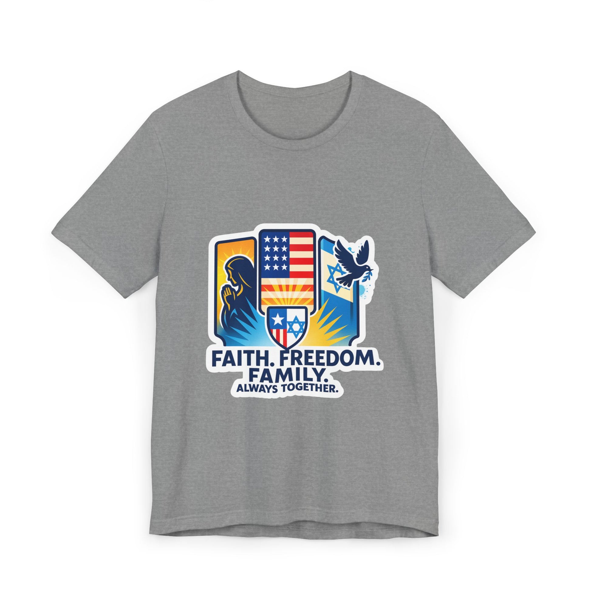 Faith Freedom Family Unisex Jersey T-Shirt - American Zionist