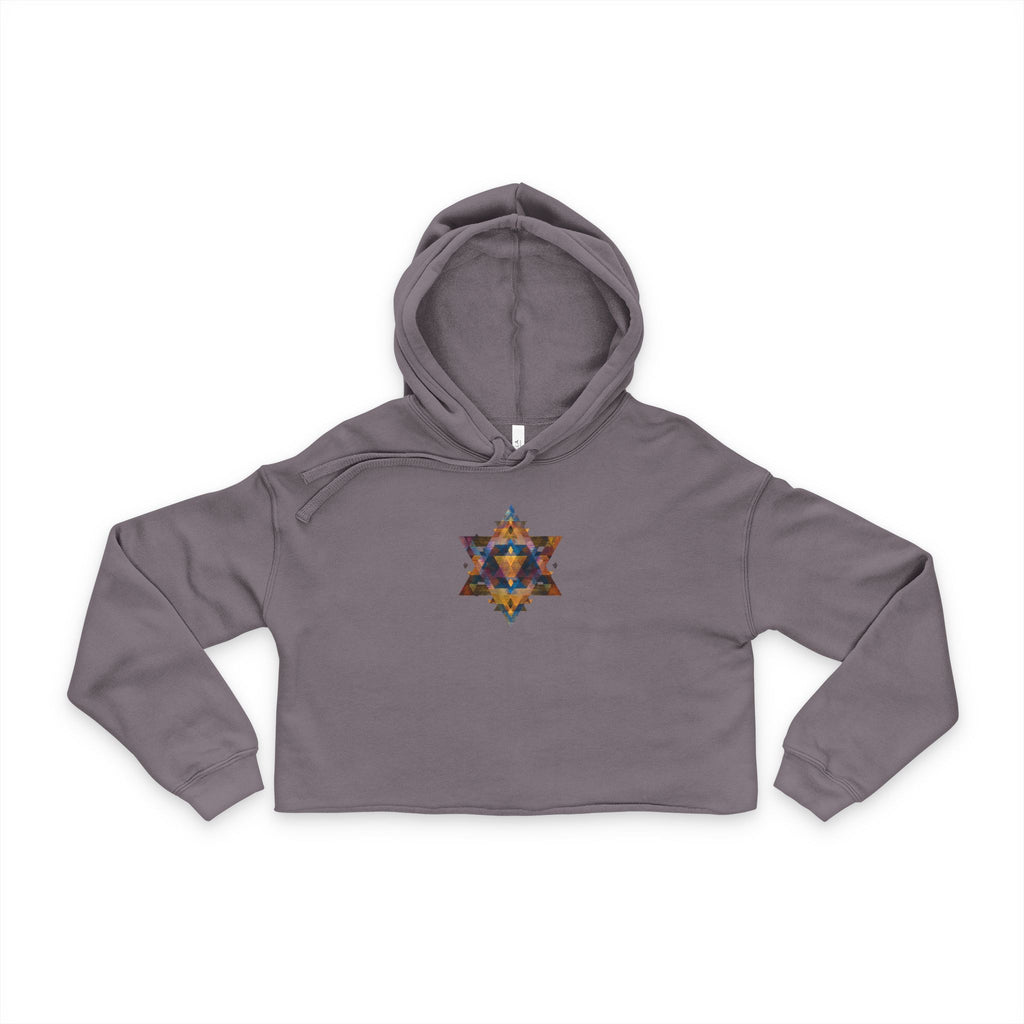 Star of David Geometric Women's Cropped Hoodie - American Zionist