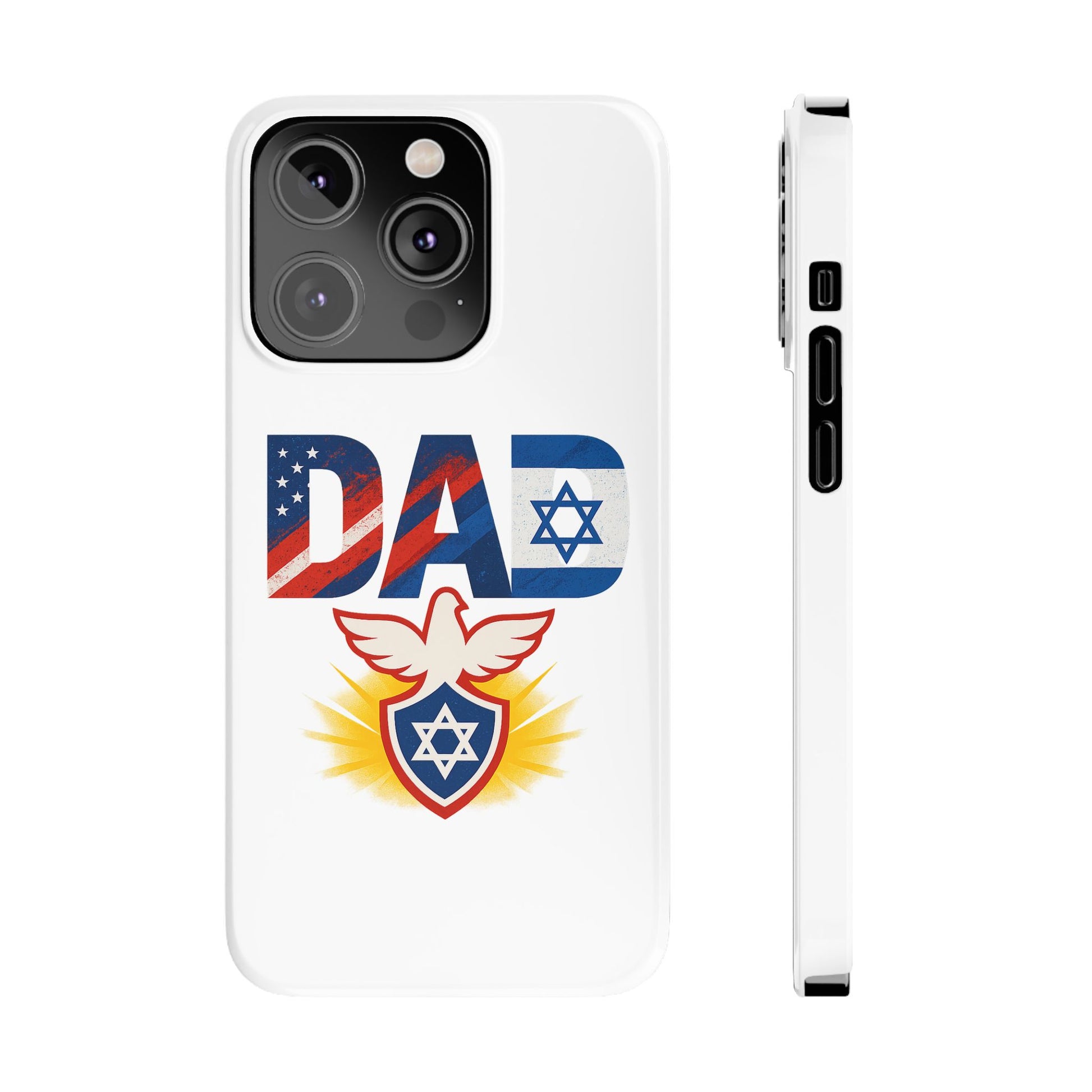 Patriotic Dad Slim Phone Cases - American Zionist