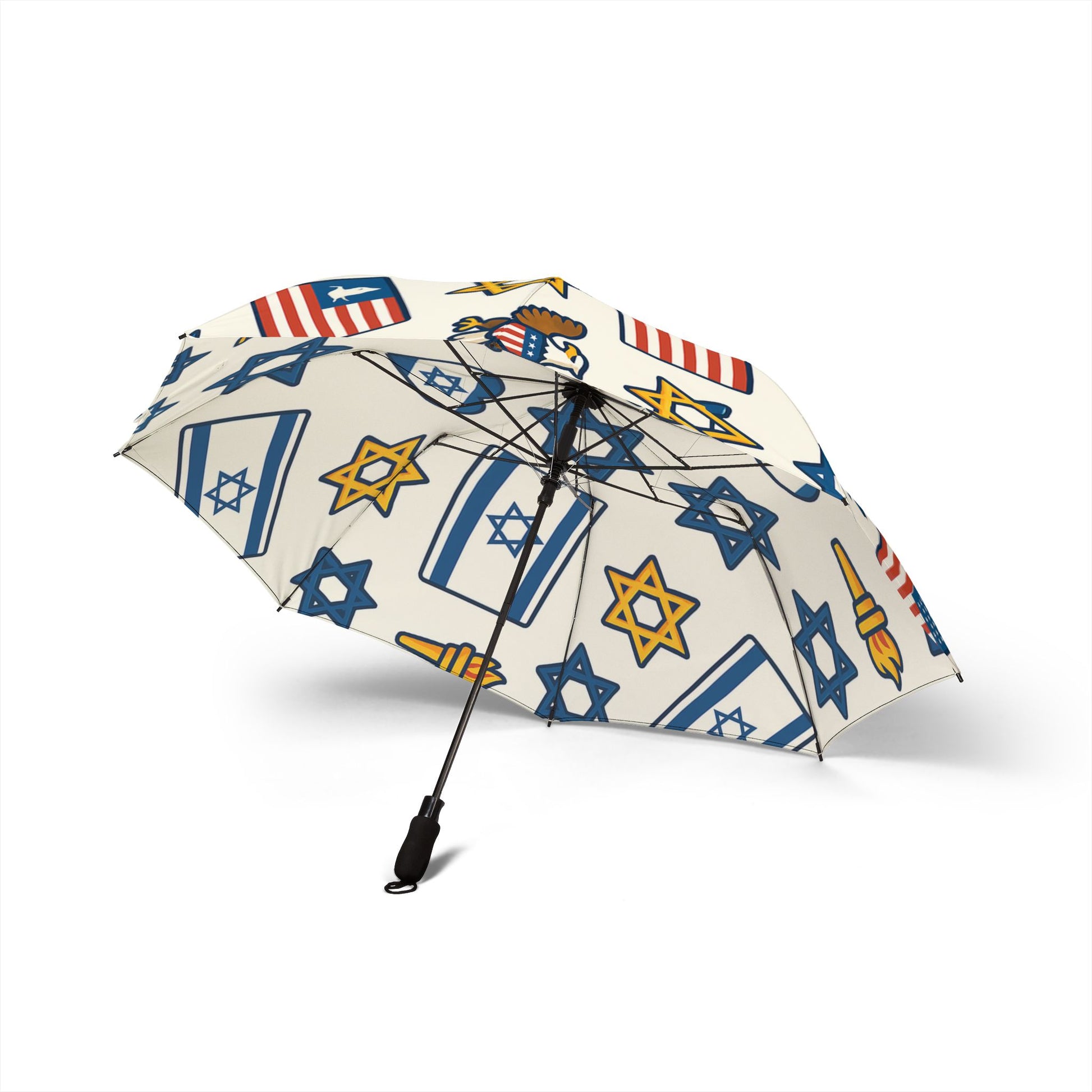 Symbol of Shared Freedom Semi - Automatic Foldable Umbrella - American Zionist