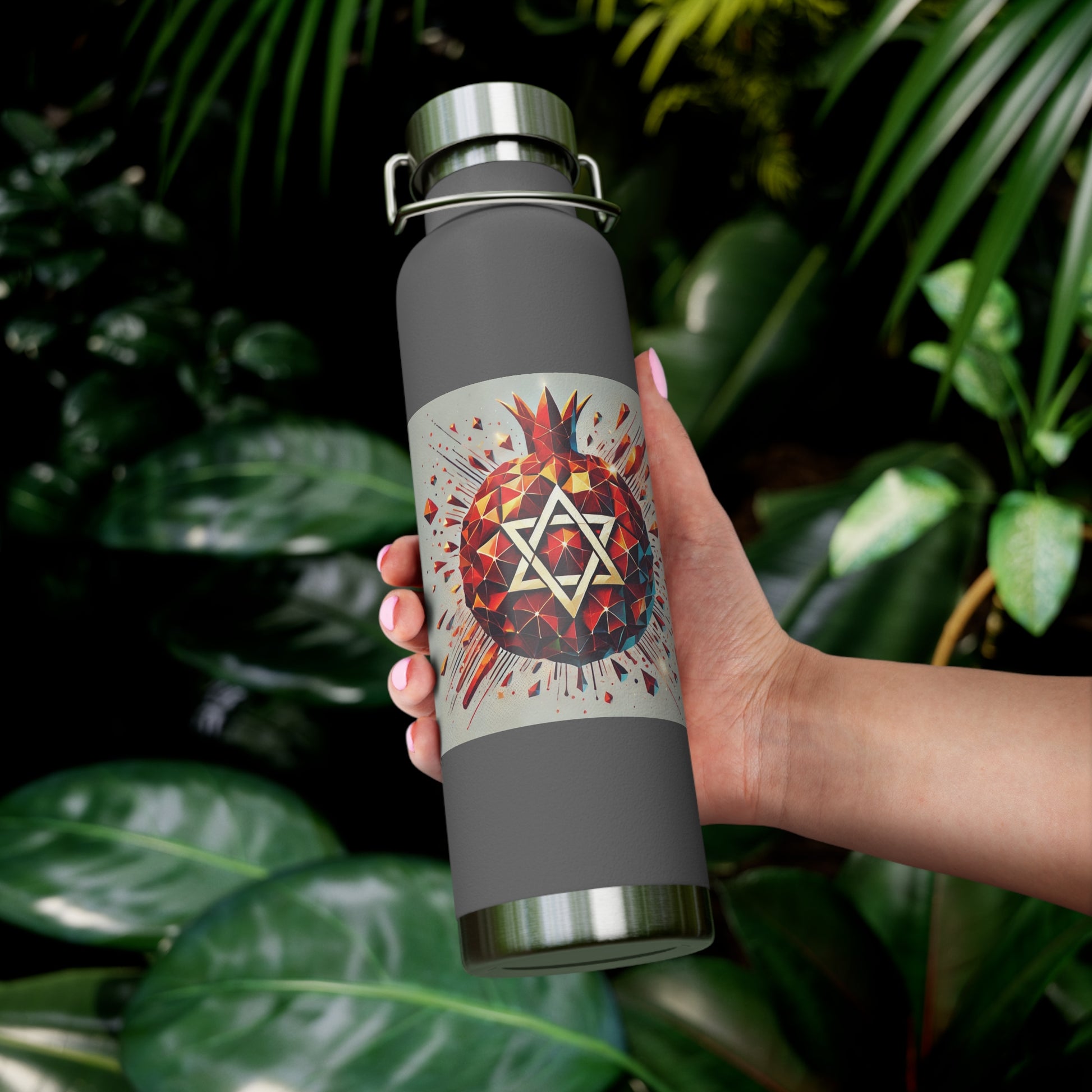 Pomegranate Star of David Copper Vacuum Insulated Bottle, 22oz - American Zionist