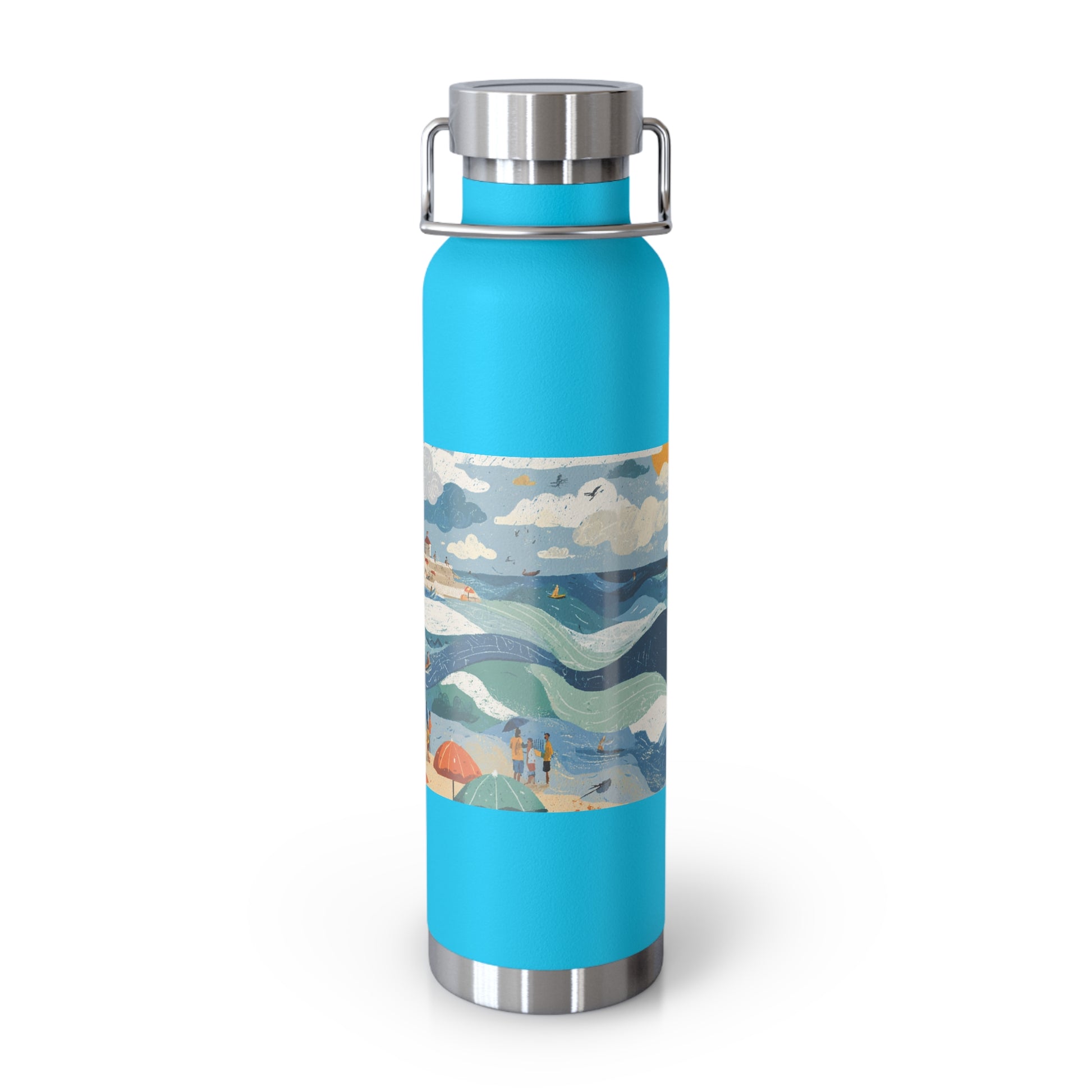 Tel Aviv Beach Copper Vacuum Insulated Bottle, 22oz - American Zionist