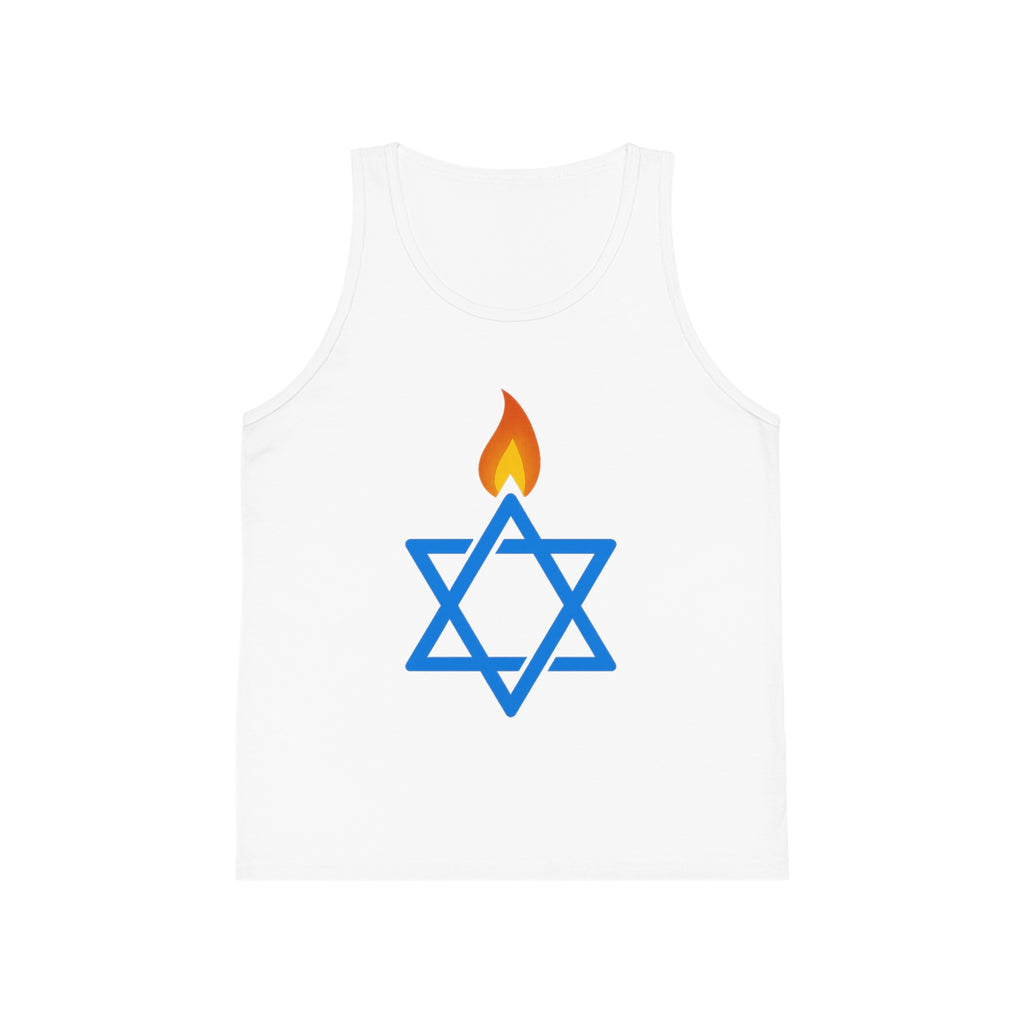 Fire Stars Of David Kid's Jersey Tank Top - American Zionist