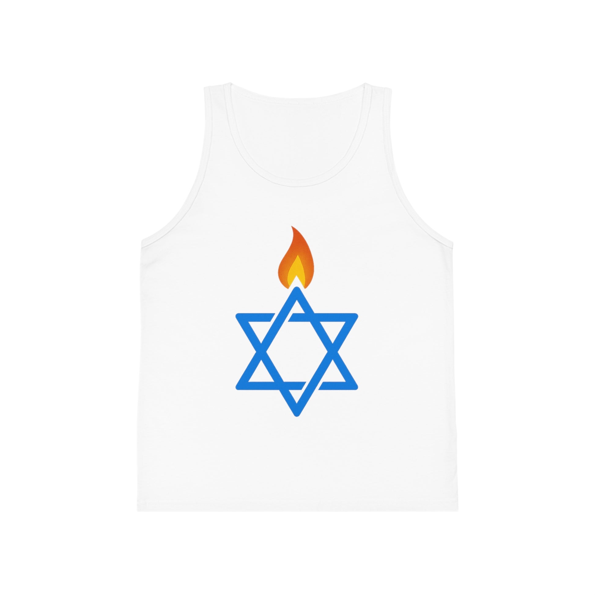 Fire Stars Of David Kid's Jersey Tank Top - American Zionist