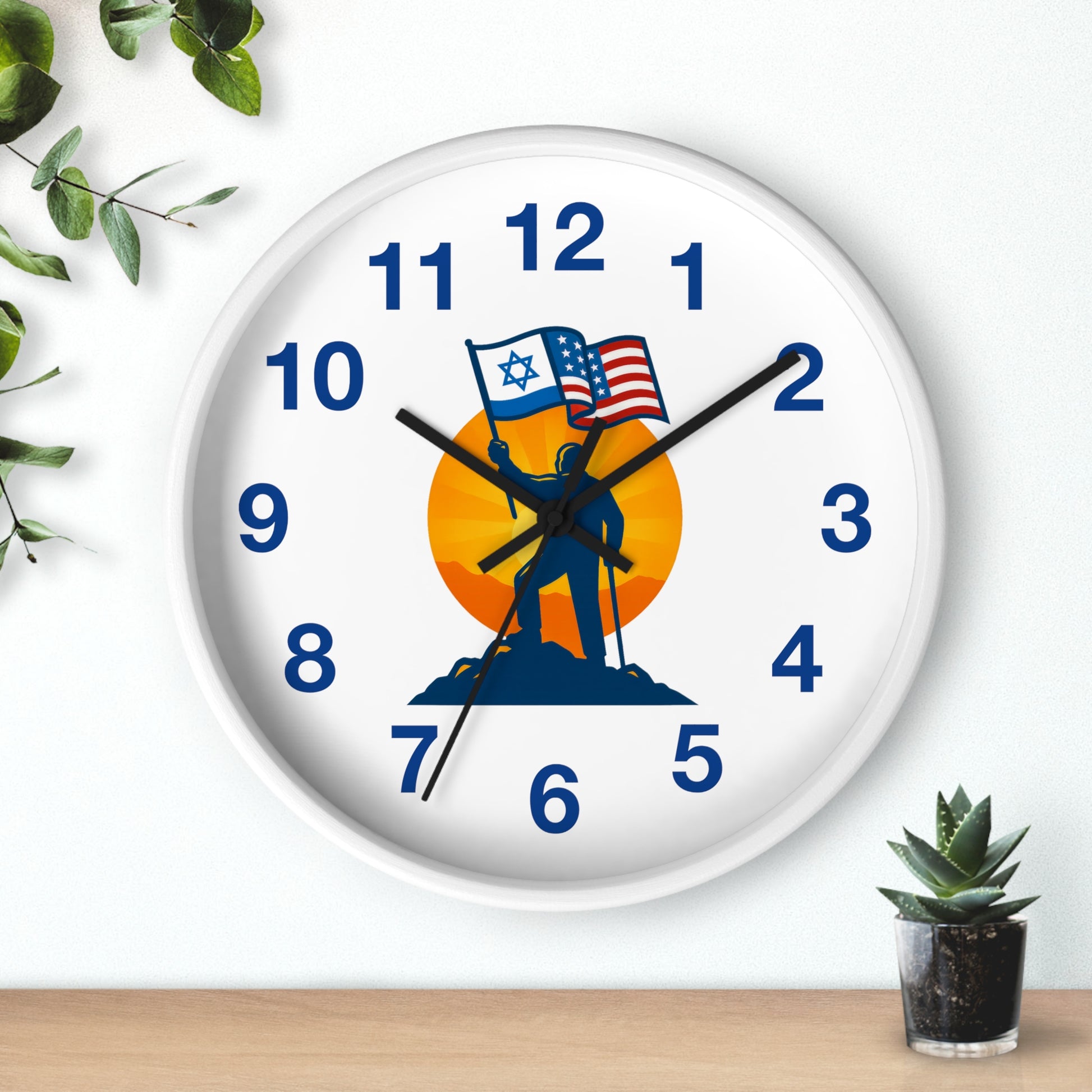 Grandpa Stands for Freedom Wall Clock - American Zionist
