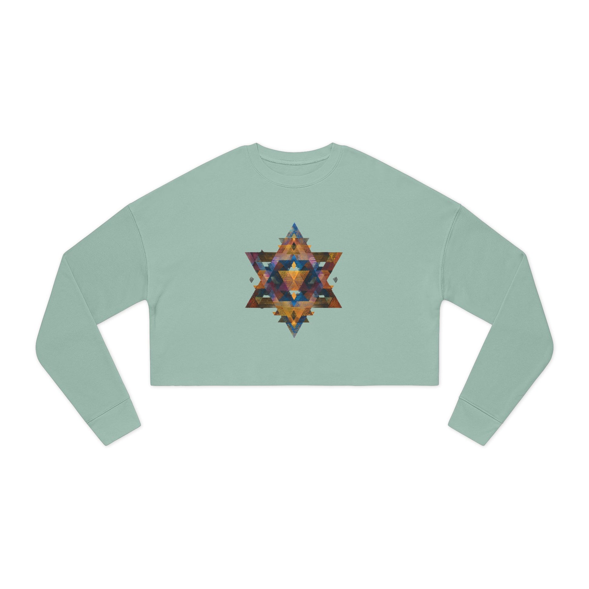 Star of David Geometric Women's Cropped Sweatshirt - American Zionist