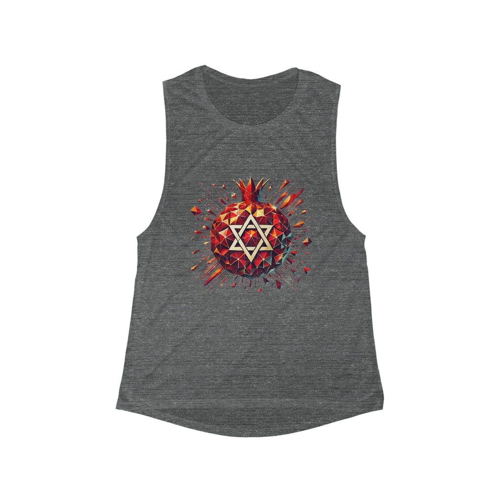 Pomegranate Star of David Women's Flowy Scoop Muscle Tank - American Zionist