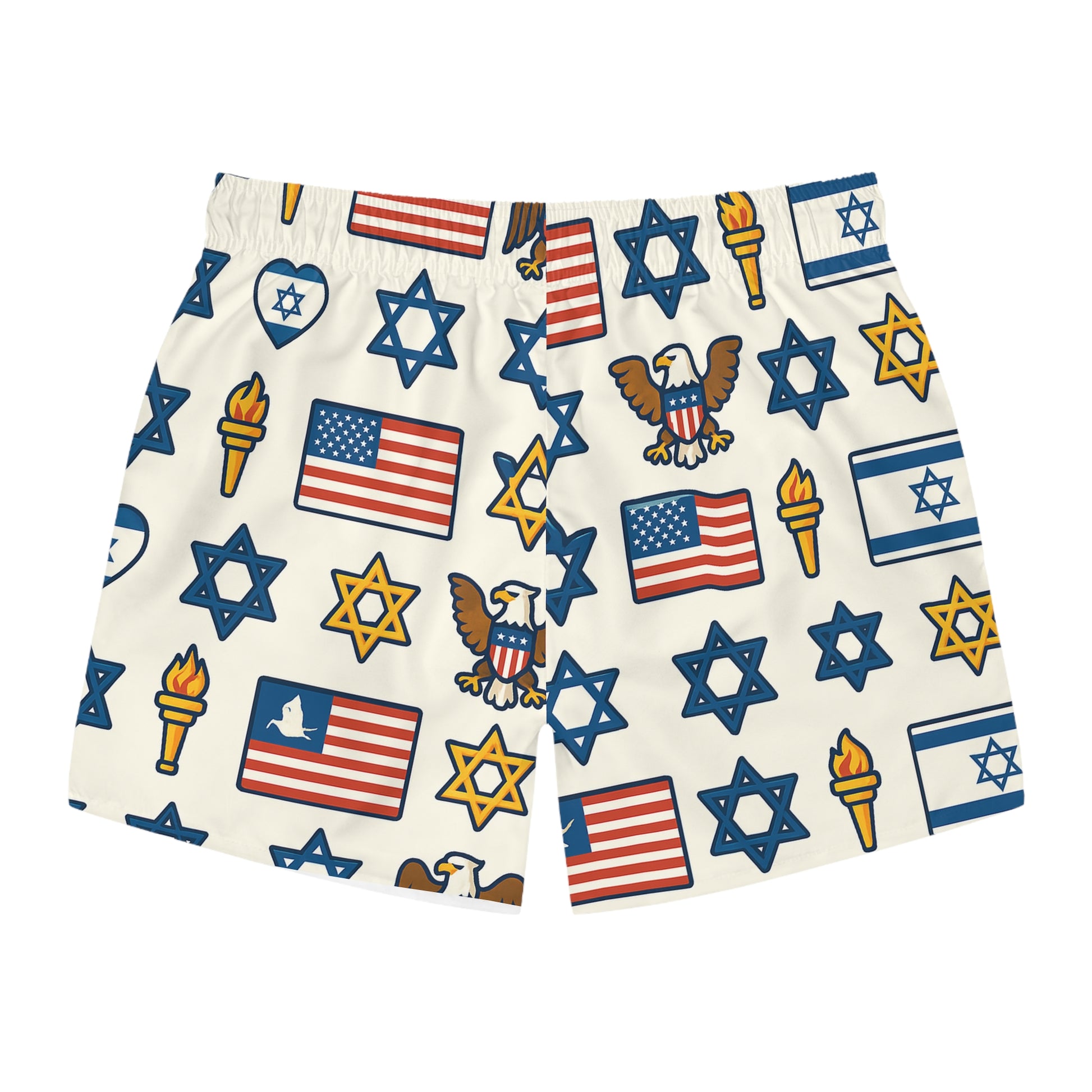 Symbol Of Shared Freedom Swim Trunks (AOP) - American Zionist