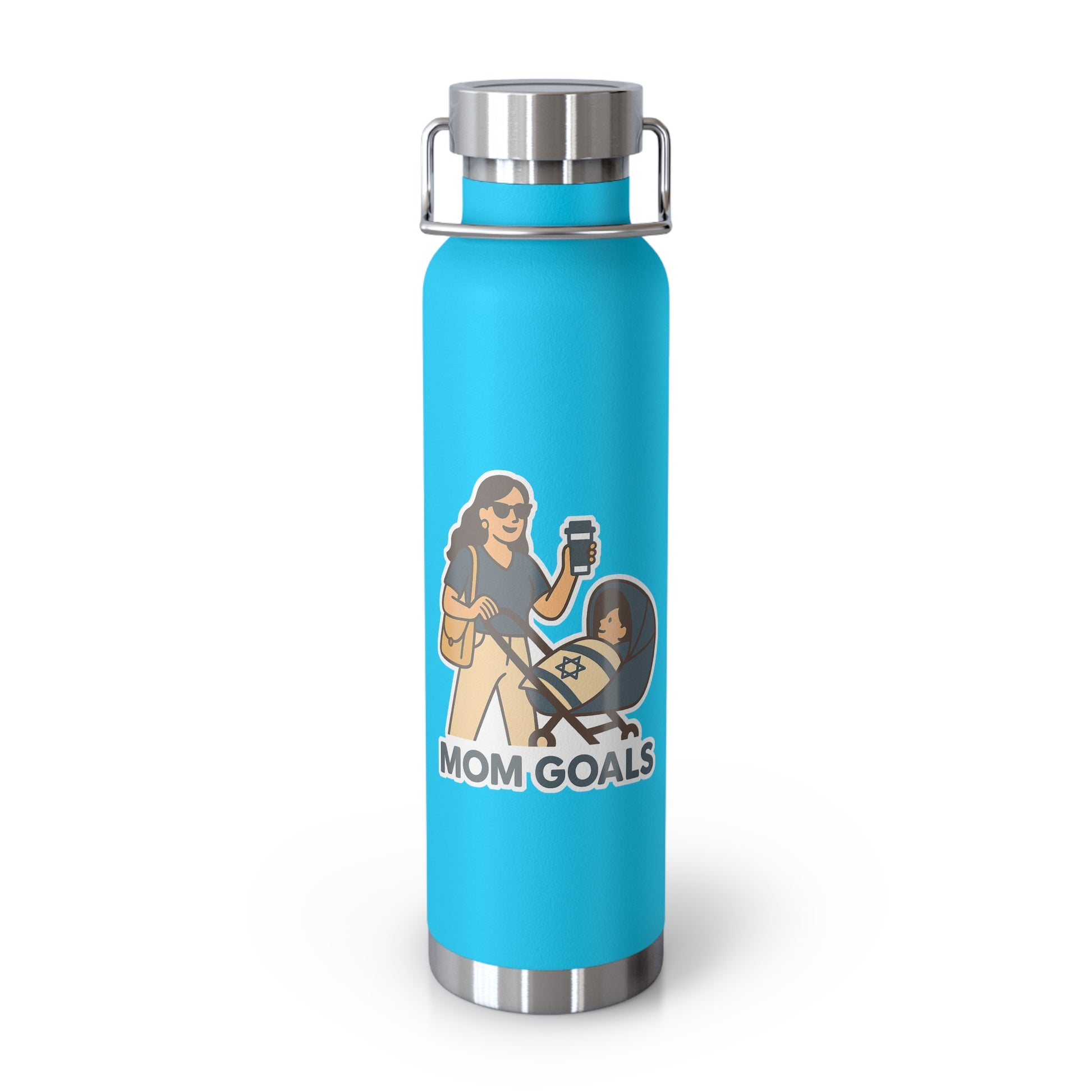 Mom Goals Copper Vacuum Insulated Bottle, 22oz - American Zionist
