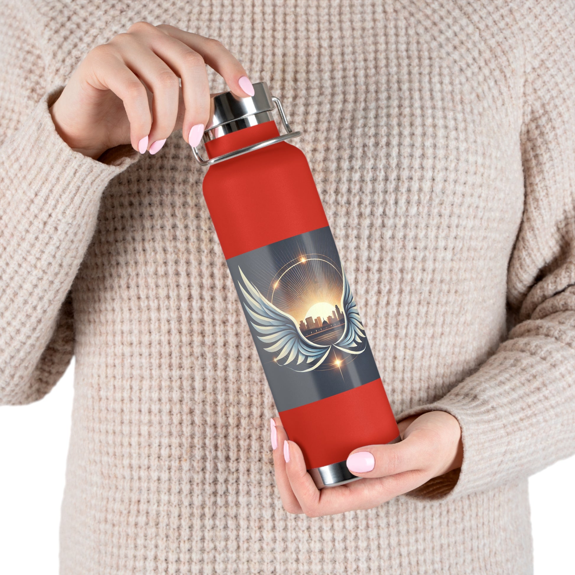Sunset Wings Copper Vacuum Insulated Bottle, 22oz - American Zionist