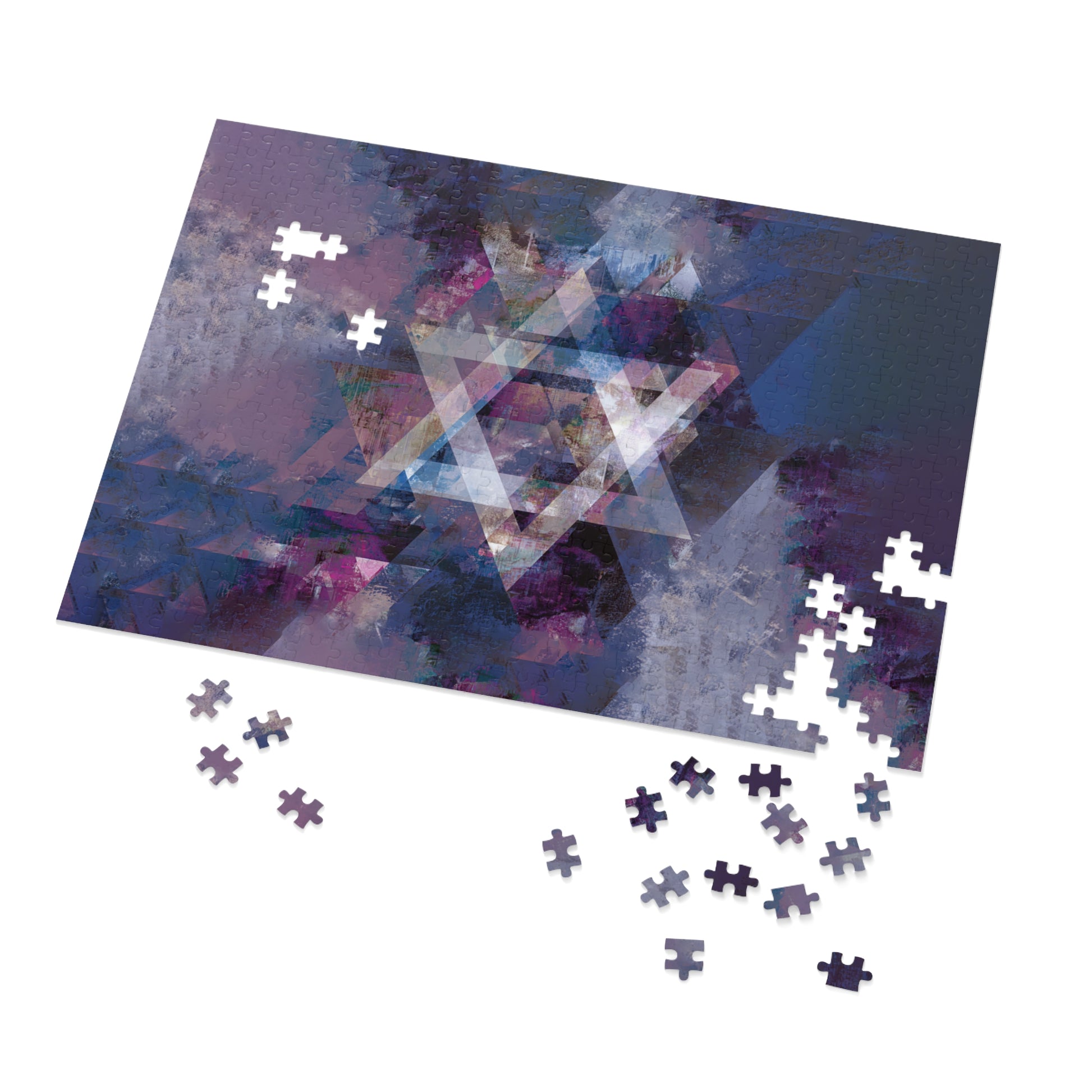 Abstract Star of David Jigsaw Puzzle with Tin - American Zionist