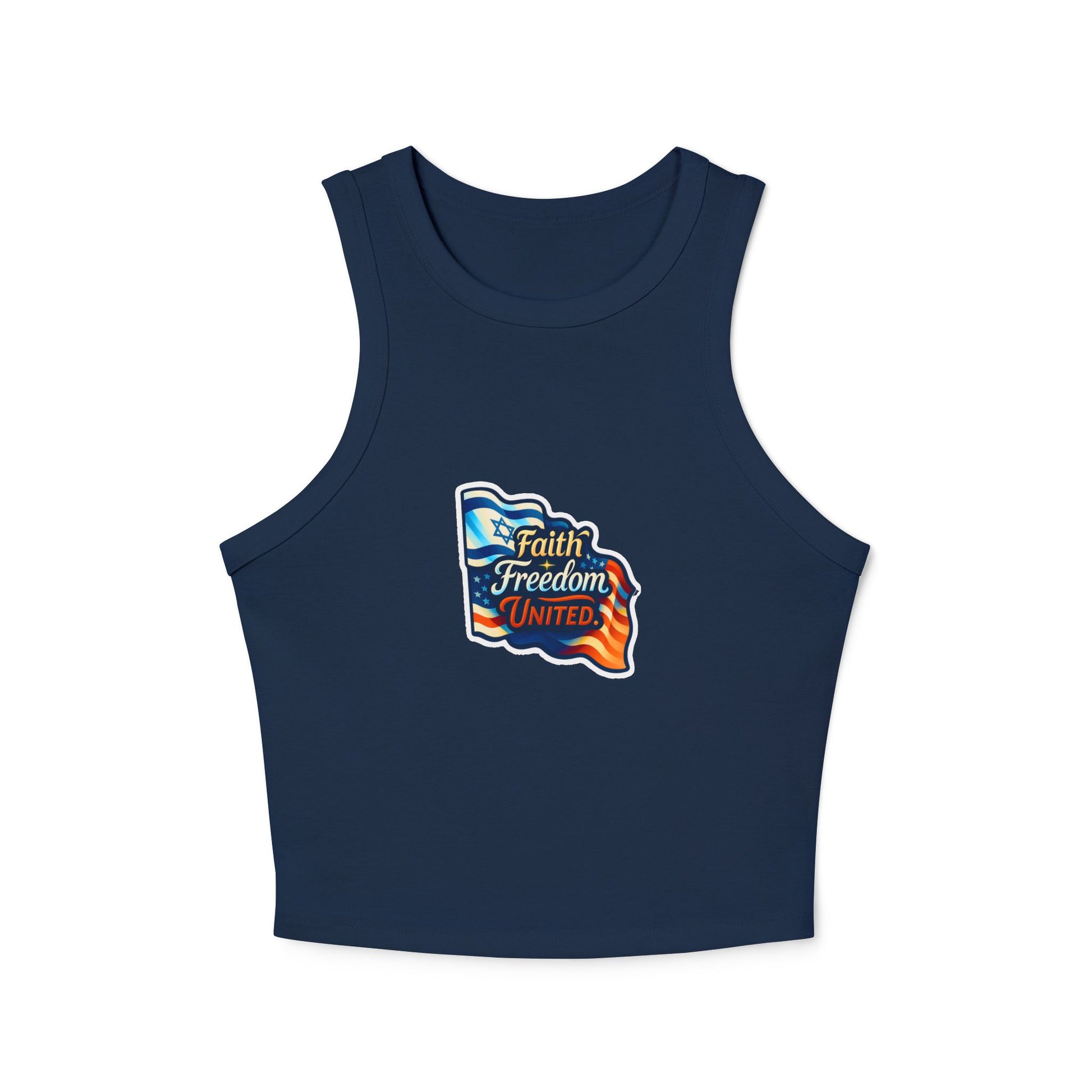 Faith Freedom United Women's Micro Rib Racer Tank Top - American Zionist