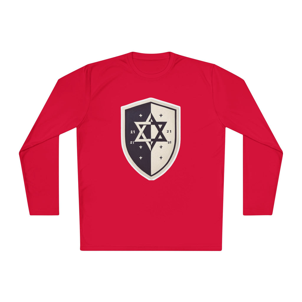 Black and White Shield Unisex Lightweight Long Sleeve Tee - American Zionist