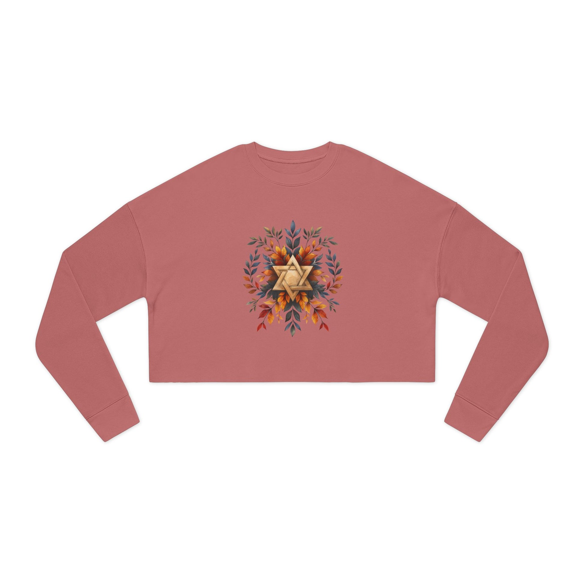Star of David Wreath Transparent Women's Cropped Sweatshirt - American Zionist