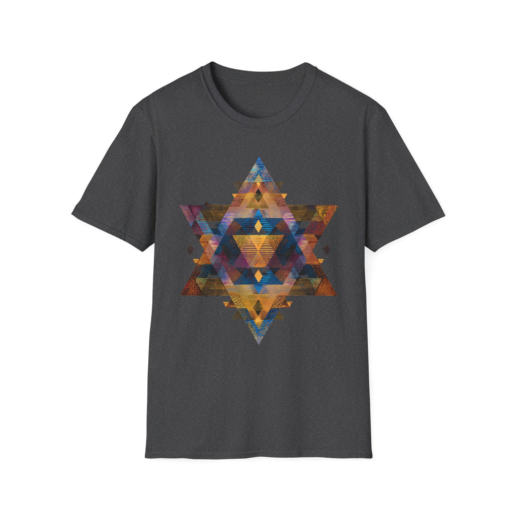 Star of David Geometric Unisex Softstyle T-Shirt - American Zionist