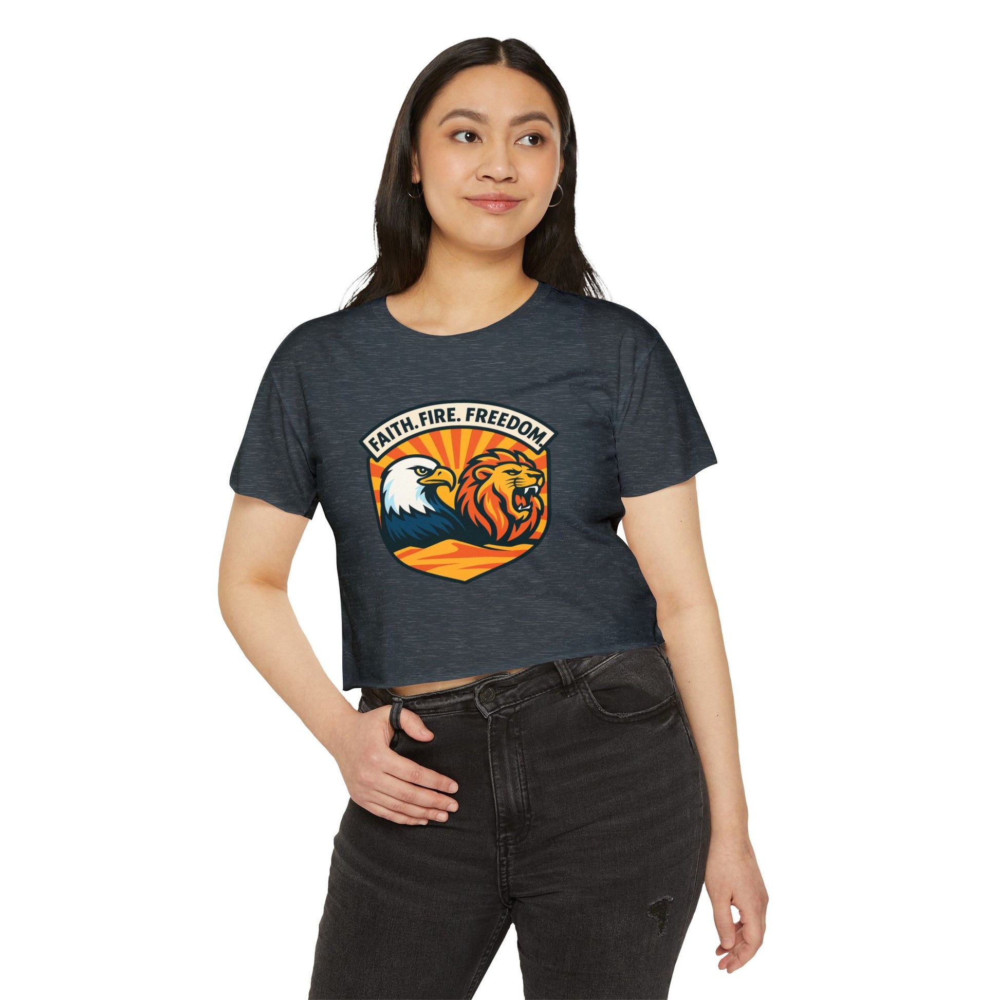 Lions Eagles Rise Women's Festival Crop Top - American Zionist