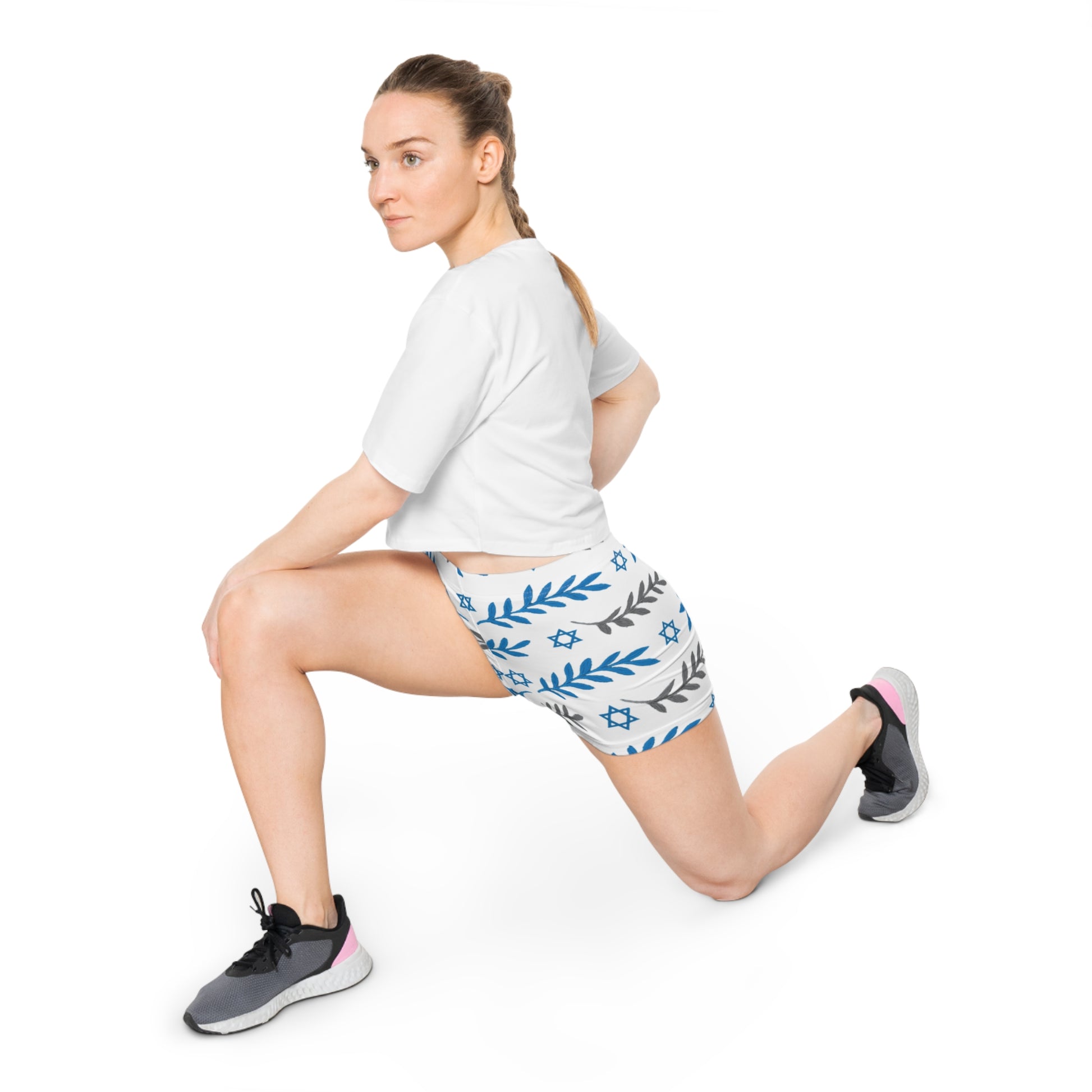 Olive and Shield Women's Shorts (AOP) - American Zionist