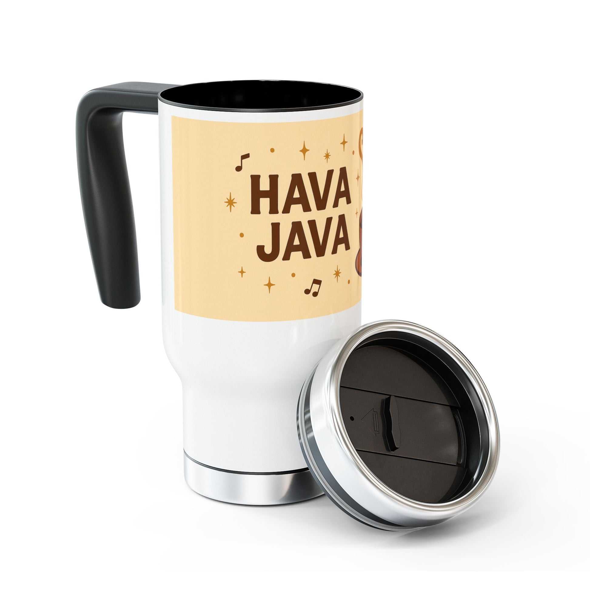 Hava Java Stainless Steel Travel Mug with Handle, 14oz - American Zionist
