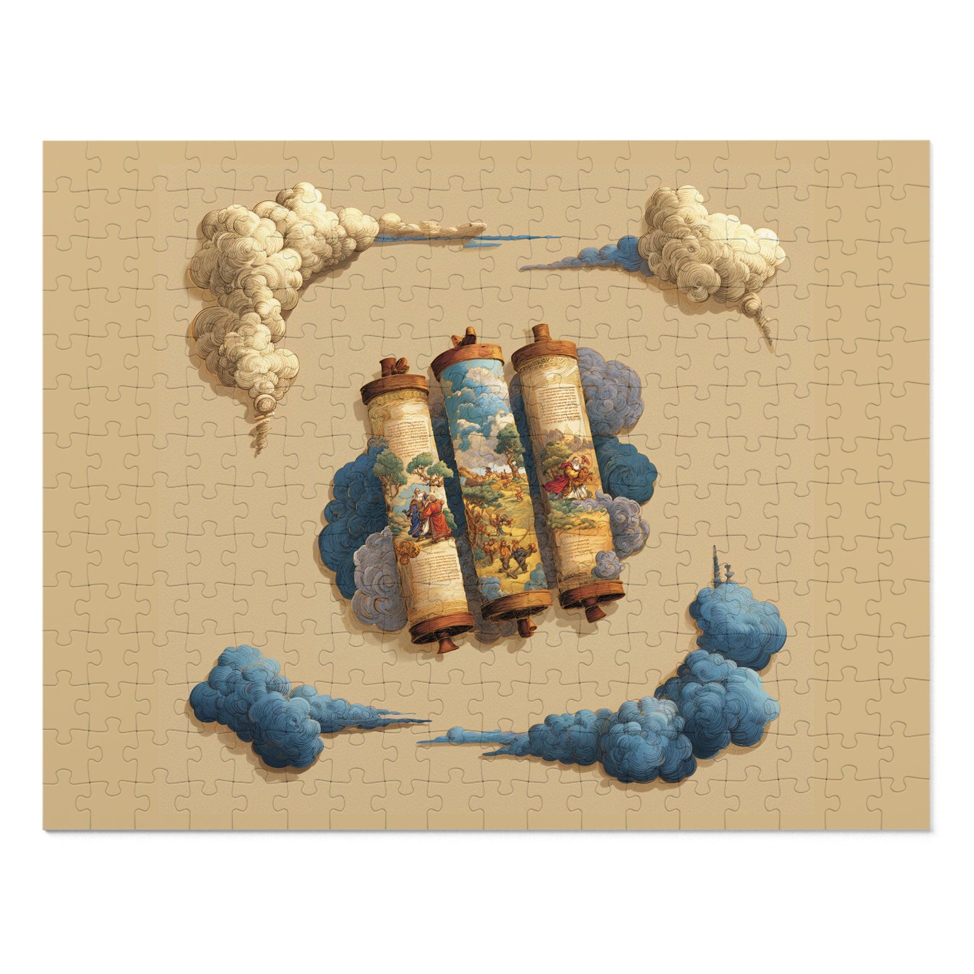 Cloudy Scroll of Moses Jigsaw Puzzle with Tin - American Zionist