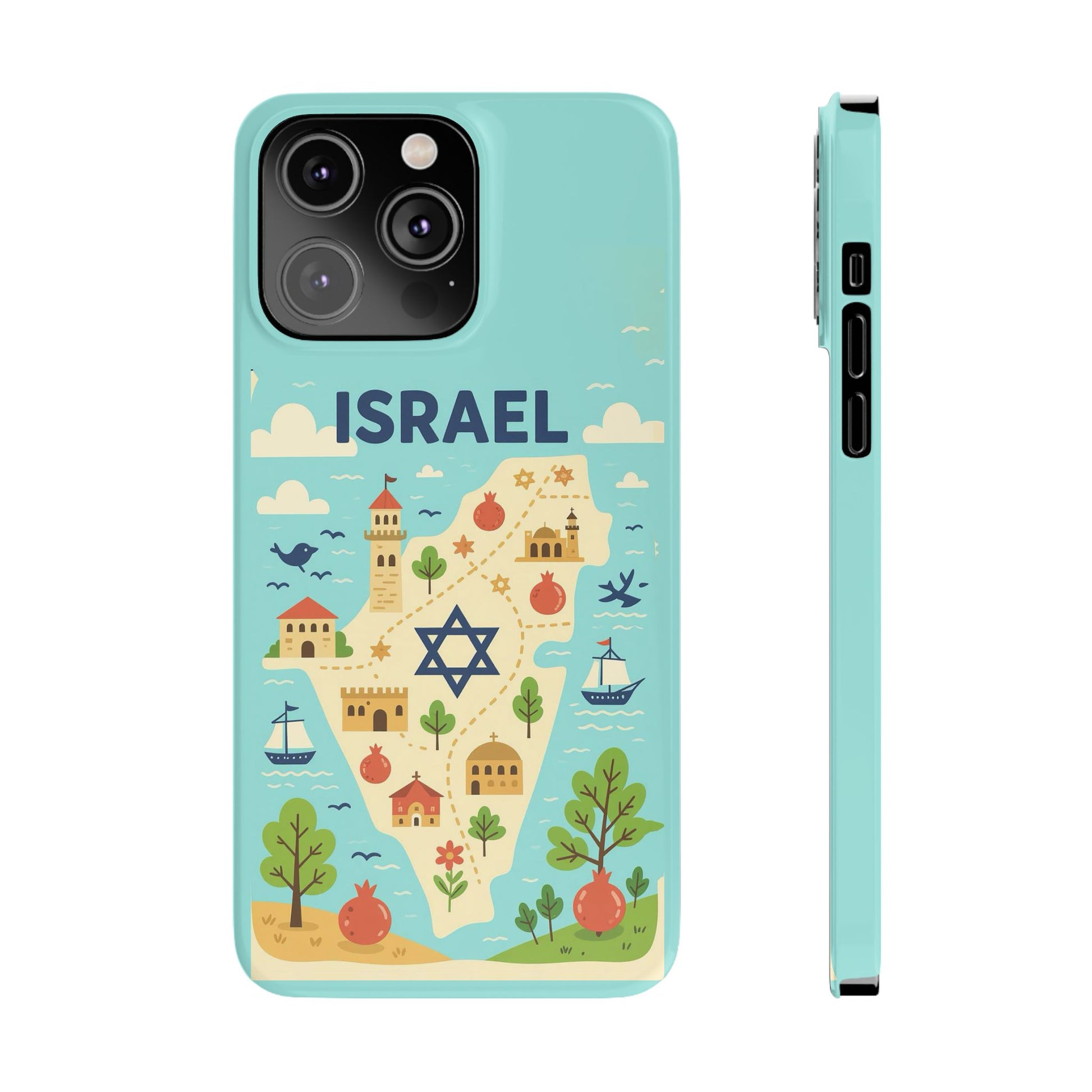 Map of Israel Slim Phone Cases - American Zionist