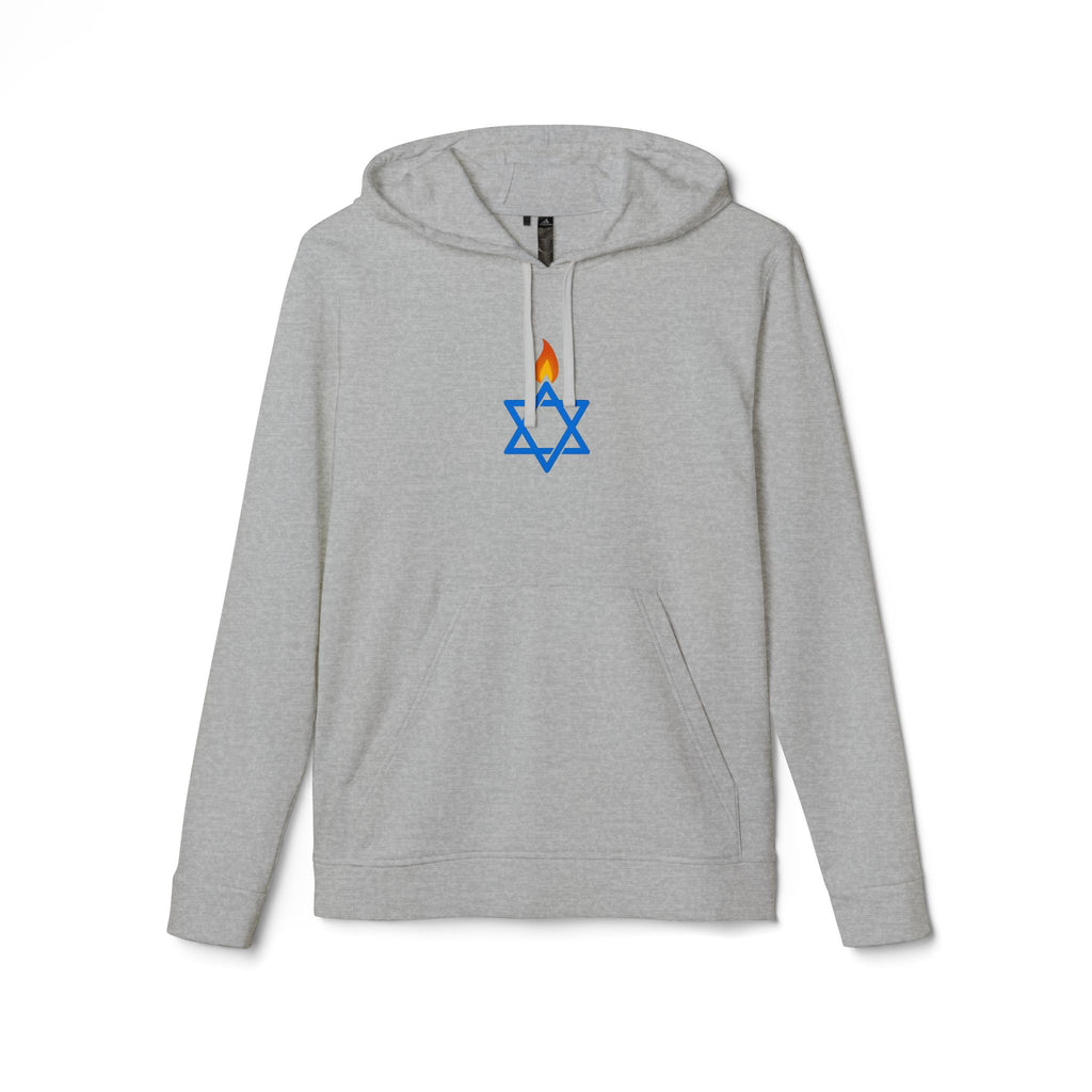 Fire Stars Of David Adidas Unisex Fleece Hoodie - American Zionist