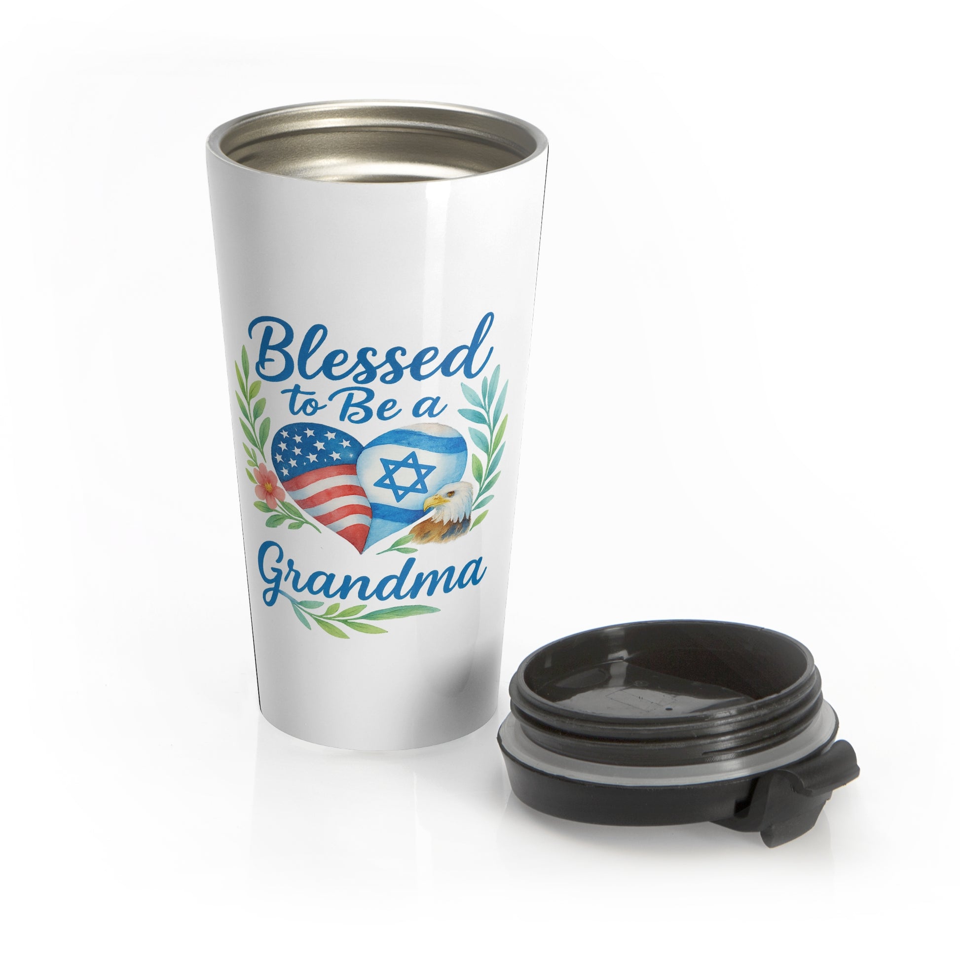 Blessed To Be A Grandma Stainless Steel Travel Mug - American Zionist