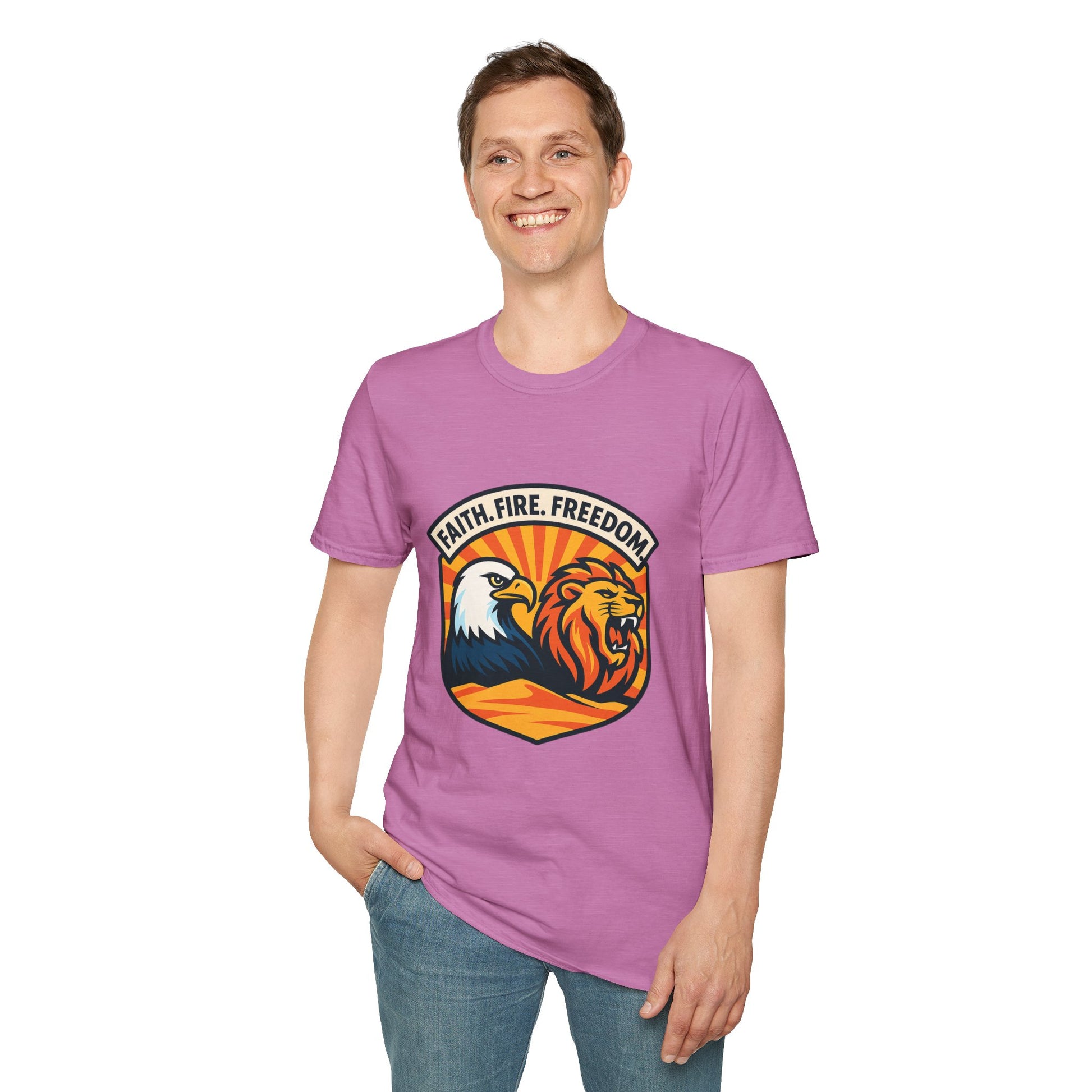Lions Eagles Rise Unisex Softstyle T-Shirt - American Zionist