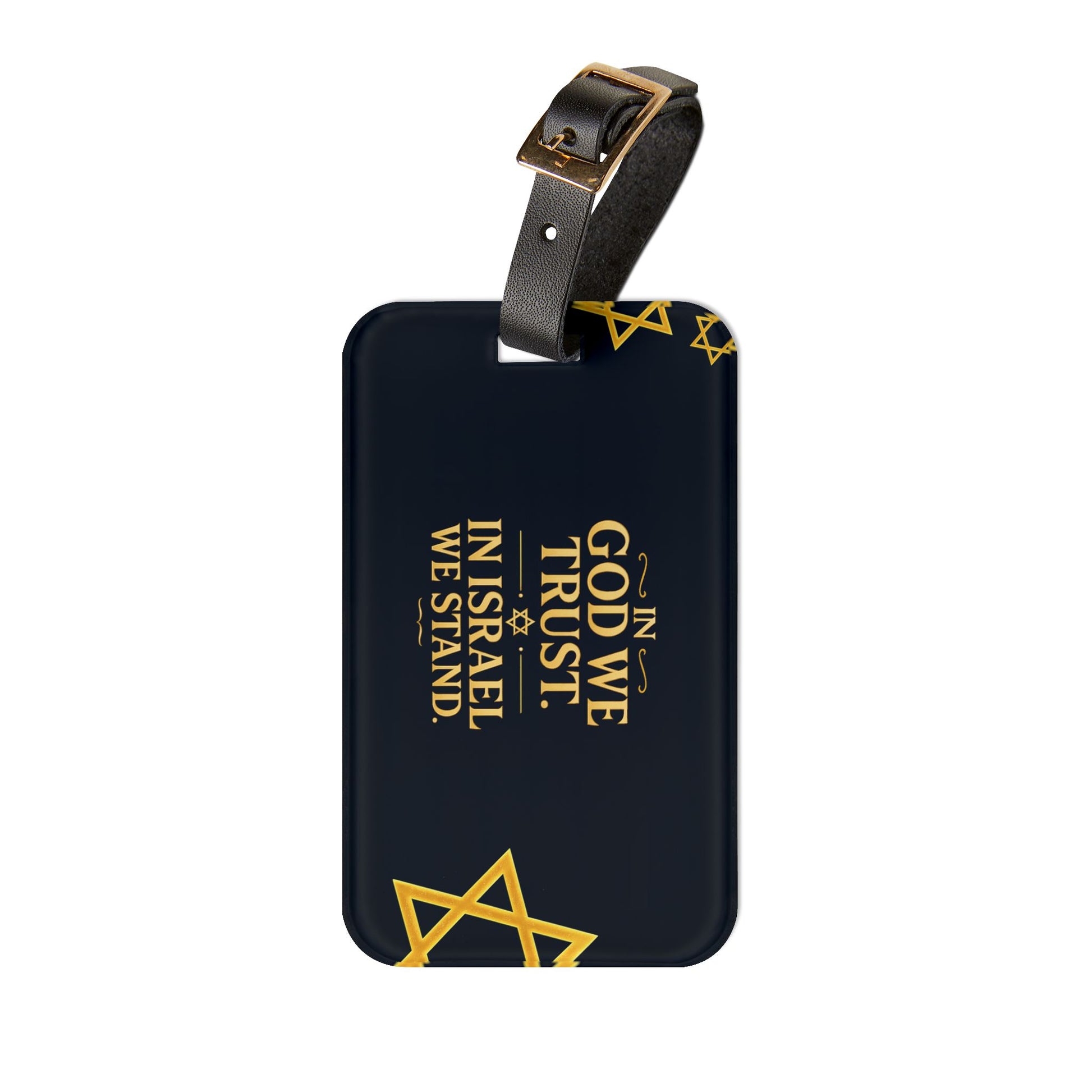 In God We Trust, In Israel We Stand with Stars Luggage Tag - American Zionist