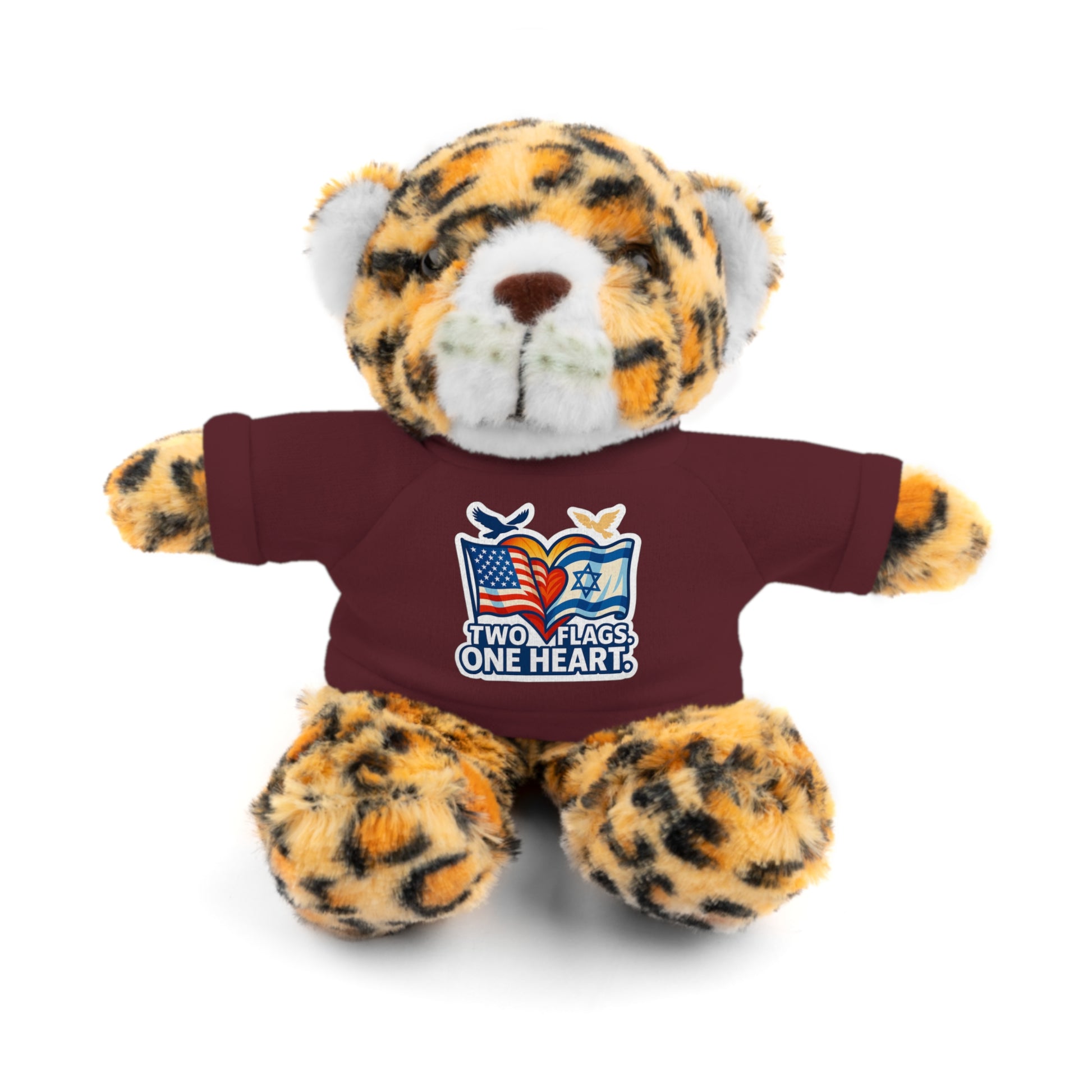 Two Flags. One Heart Stuffed Animals with Tee - American Zionist