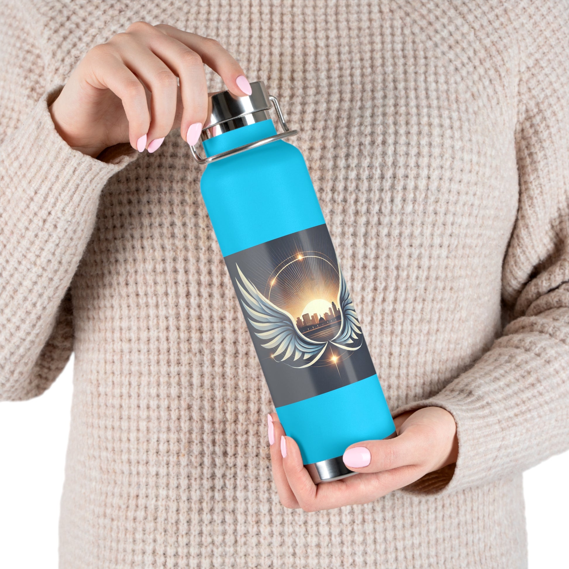 Sunset Wings Copper Vacuum Insulated Bottle, 22oz - American Zionist