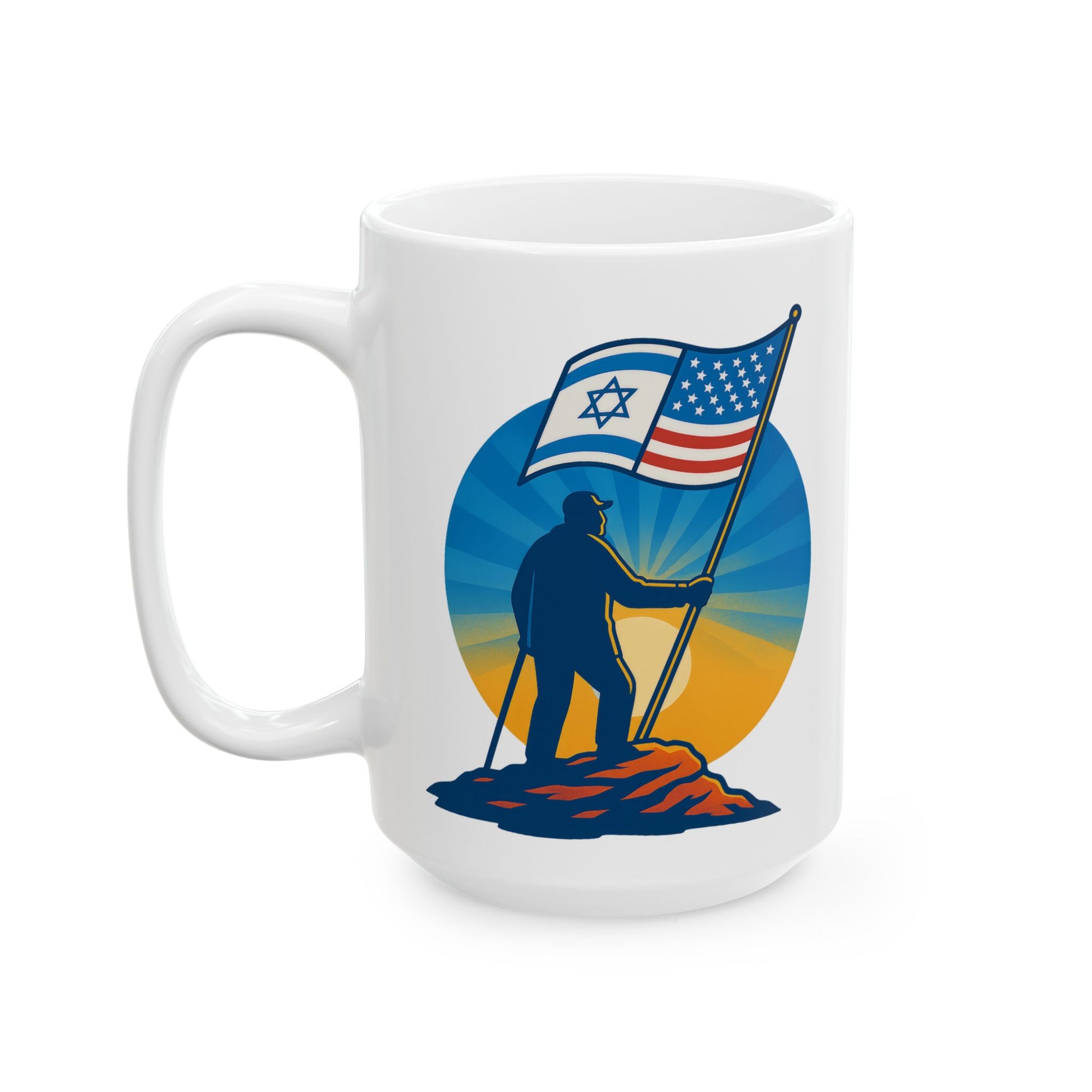 Grandpa Stands Tall Ceramic Mug, (11oz, 15oz) - American Zionist