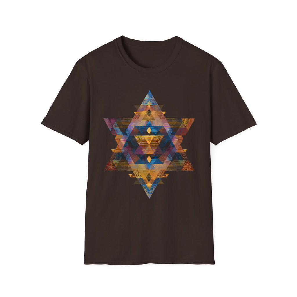 Star of David Geometric Unisex Softstyle T-Shirt - American Zionist