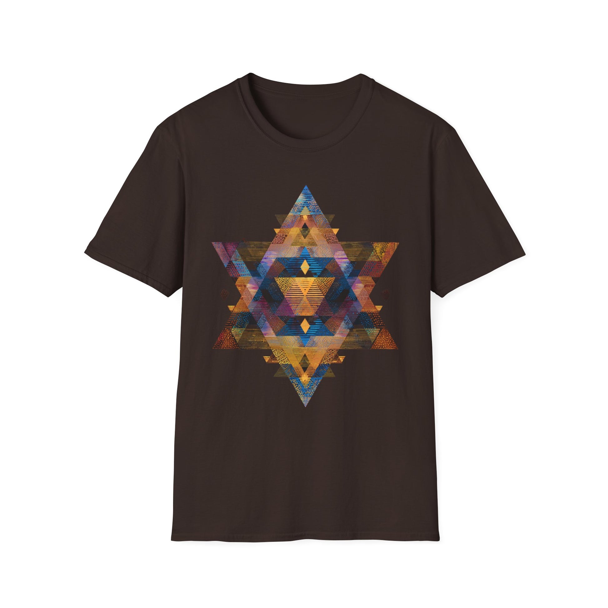 Star of David Geometric Unisex Softstyle T-Shirt - American Zionist